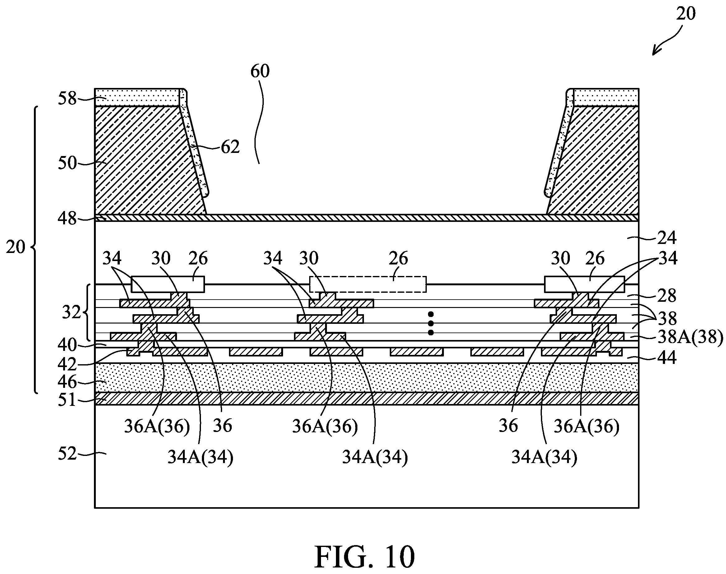 Patent US12134557 Figure 10 – Arched membrane structure for MEMS device