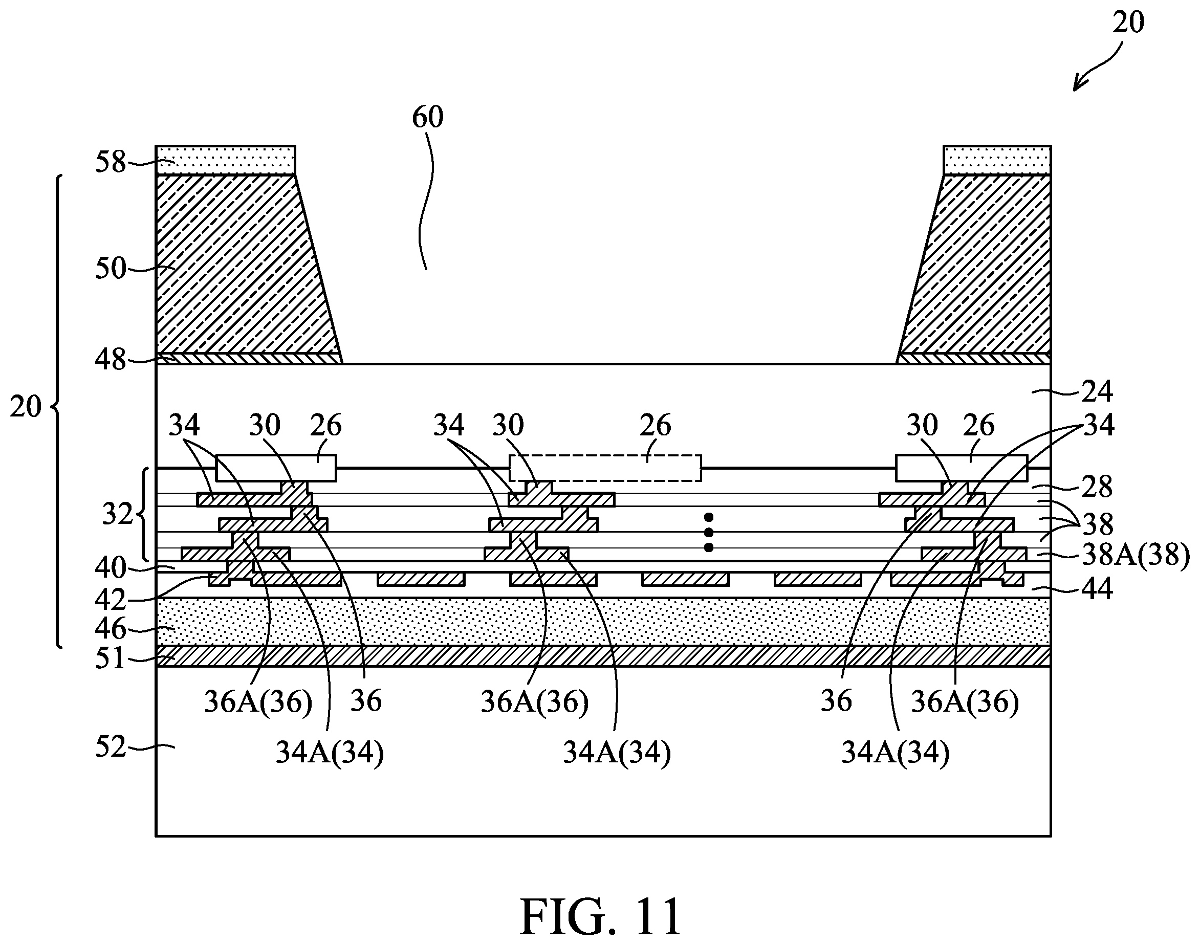 Patent US12134557 Figure 11 – Arched membrane structure for MEMS device