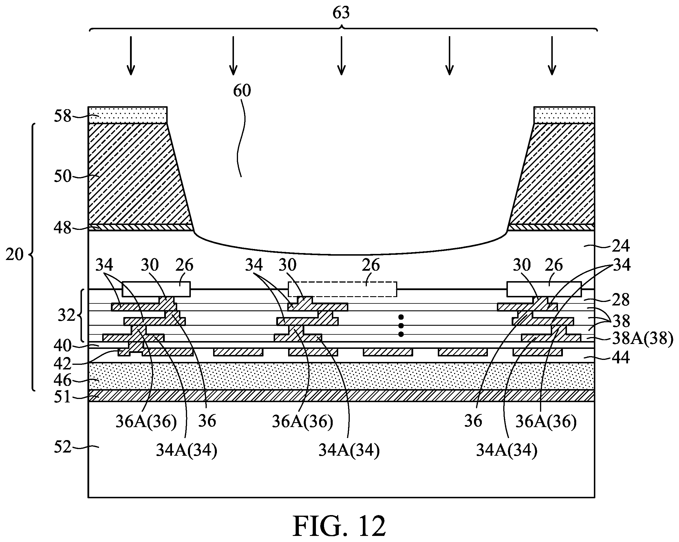 Patent US12134557 Figure 12 – Arched membrane structure for MEMS device