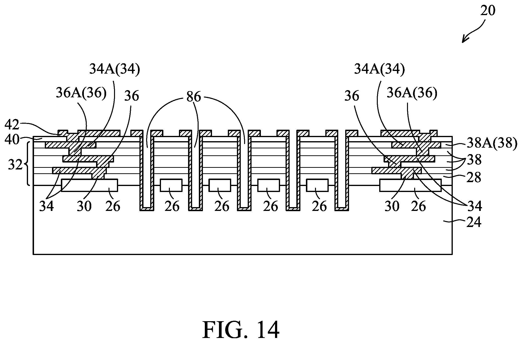 Patent US12134557 Figure 14 – Arched membrane structure for MEMS device
