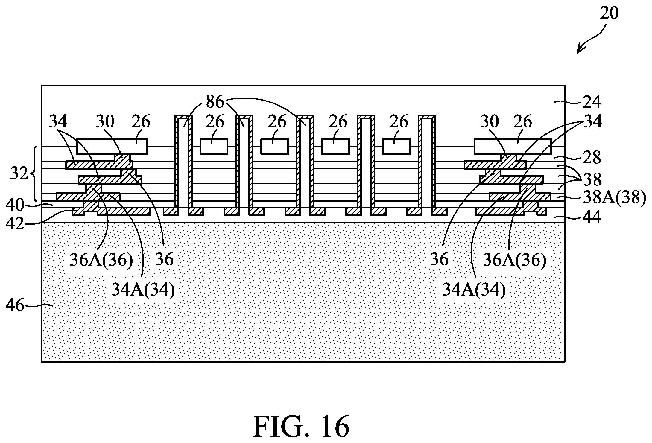 Patent US12134557 Figure 16 – Arched membrane structure for MEMS device