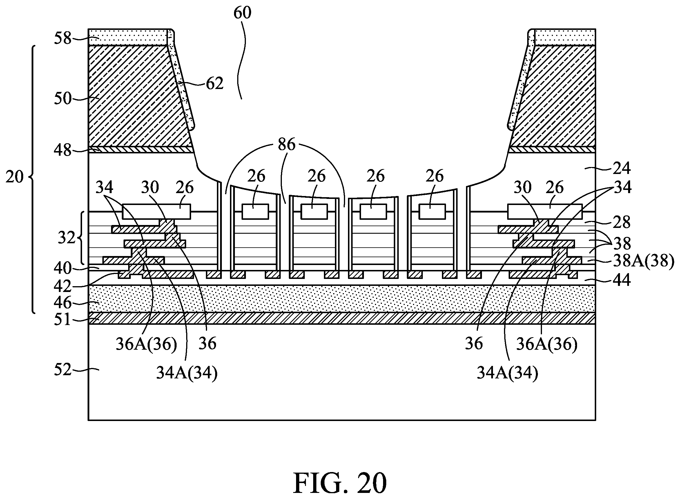 Patent US12134557 Figure 20 – Arched membrane structure for MEMS device