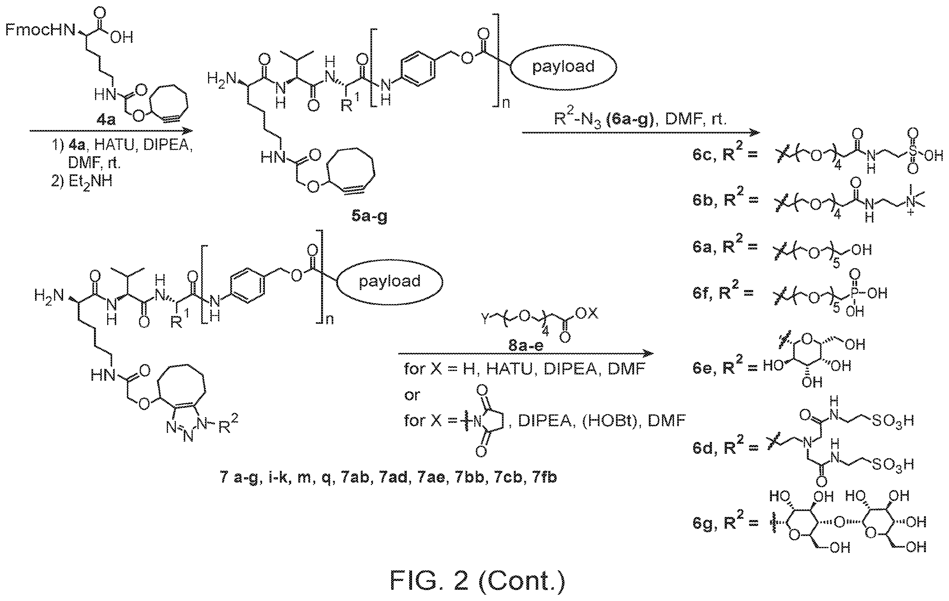 Patent US12134631 Figure 3 – Hydrophilic linkers for antibody drug conjugates