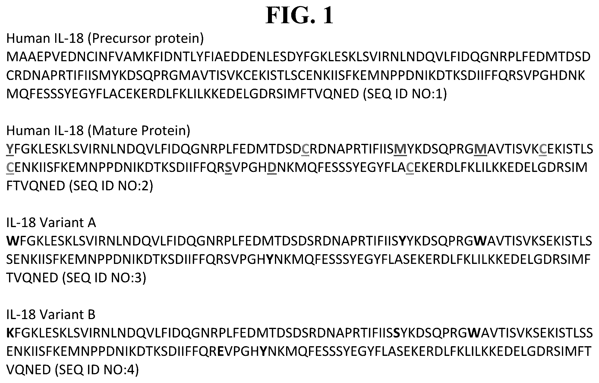 Patent US12134635 Figure 1 – Interleukin 18 (IL-18) variants and fusion proteins comprising same