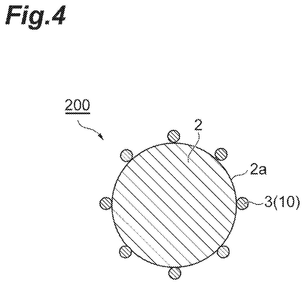 Patent US12134708 Figure 4 – Treatment agent for treating particles, water- repellent particles and production method therefor, water-repellent layer, and penetration preventing structure