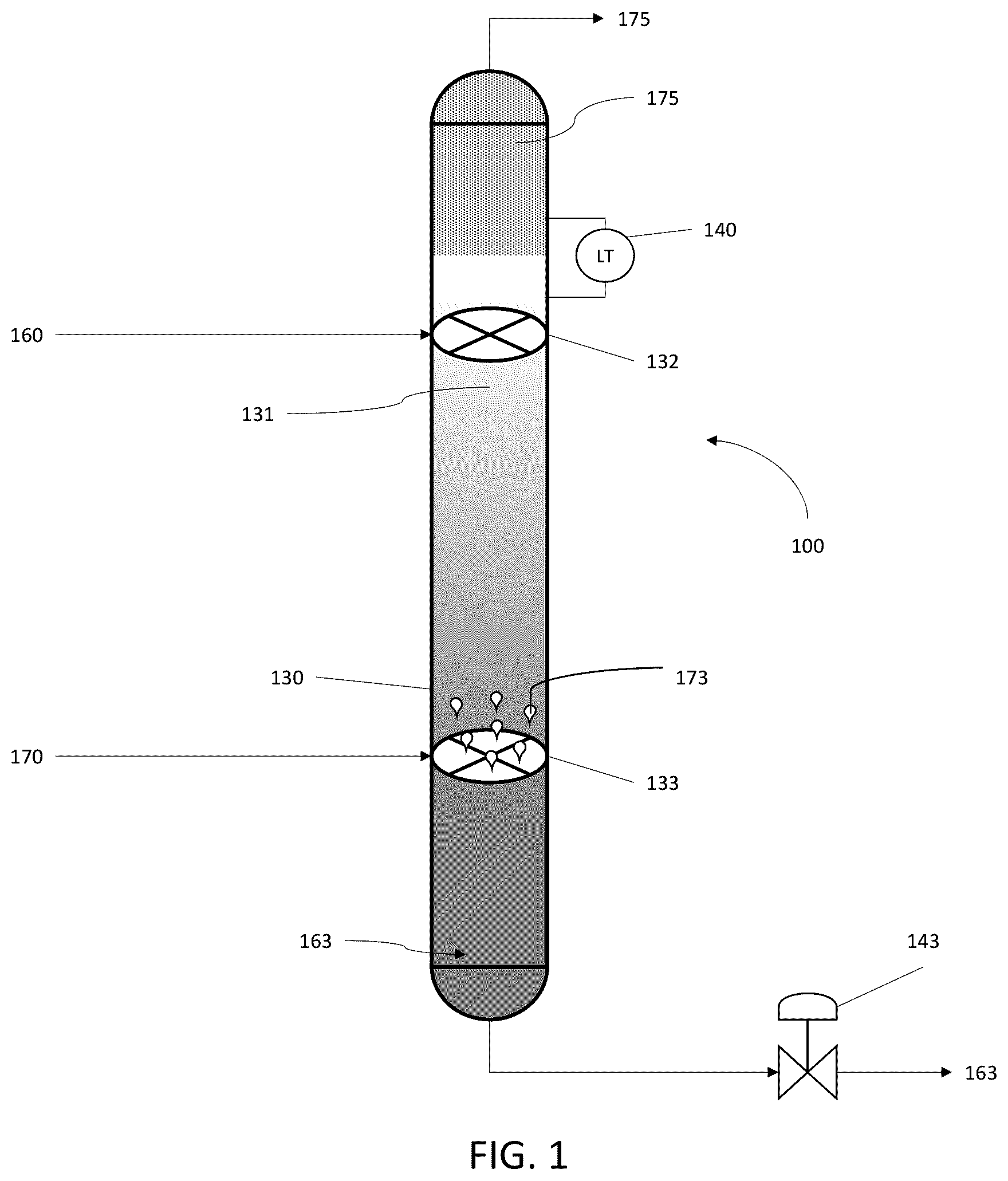 Patent US12134739 Figure 1 – Systems and methods for crude oil desalting and dehydration in a vertical vessel