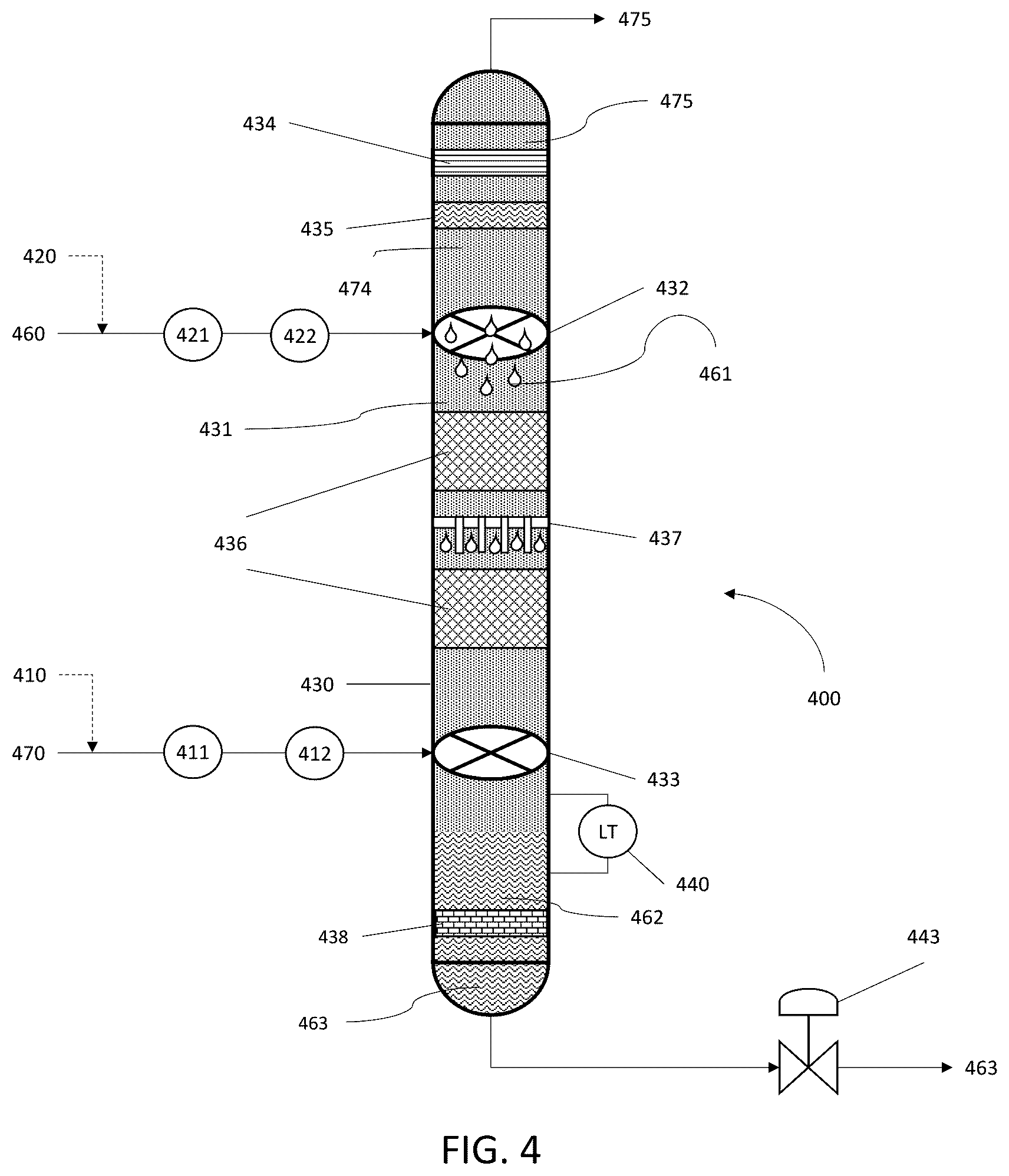 Patent US12134739 Figure 4 – Systems and methods for crude oil desalting and dehydration in a vertical vessel