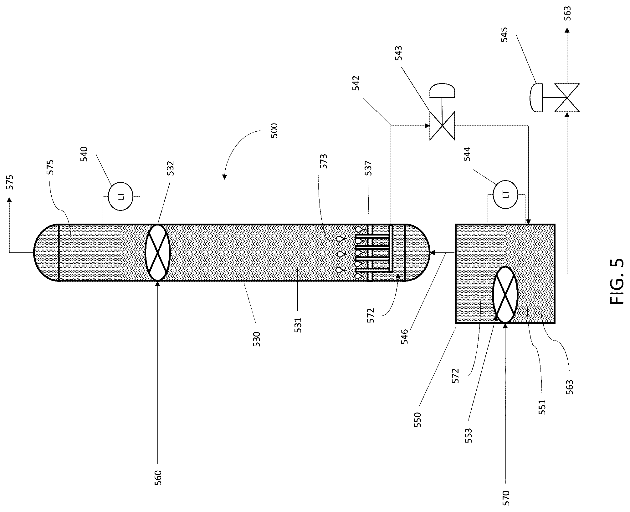 Patent US12134739 Figure 5 – Systems and methods for crude oil desalting and dehydration in a vertical vessel