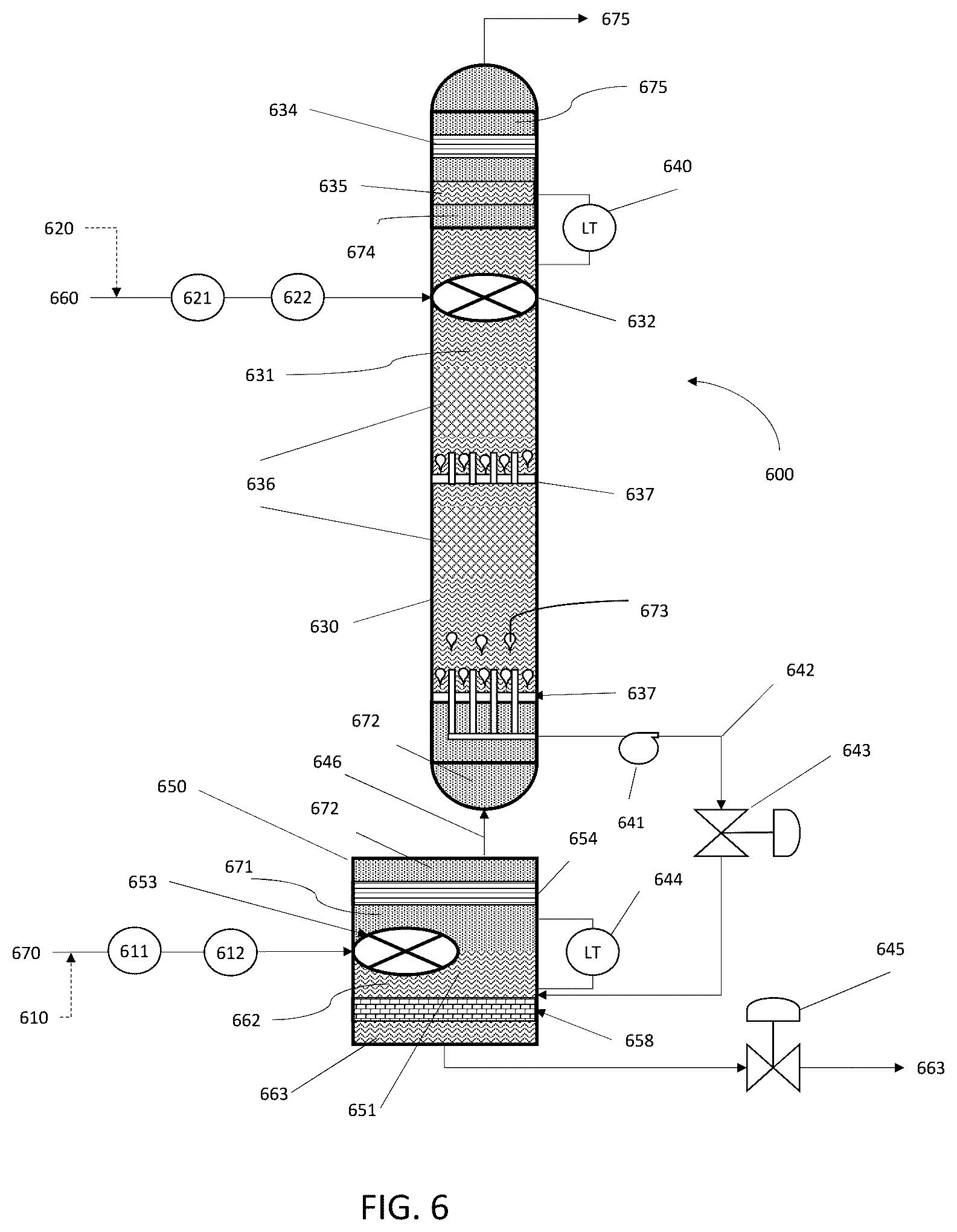 Patent US12134739 Figure 6 – Systems and methods for crude oil desalting and dehydration in a vertical vessel