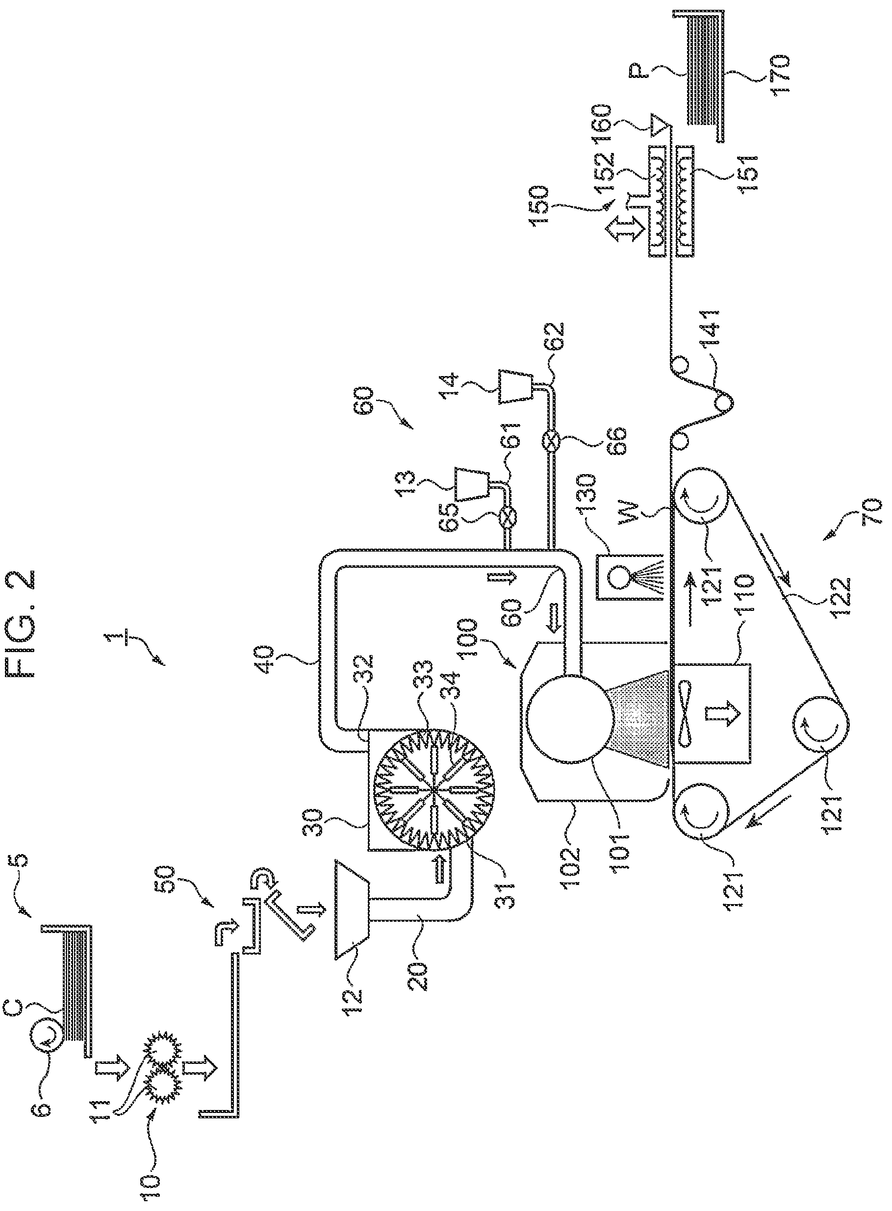 Patent US12134839 Figure 2 – Method of manufacturing cushioning material, and cushioning material