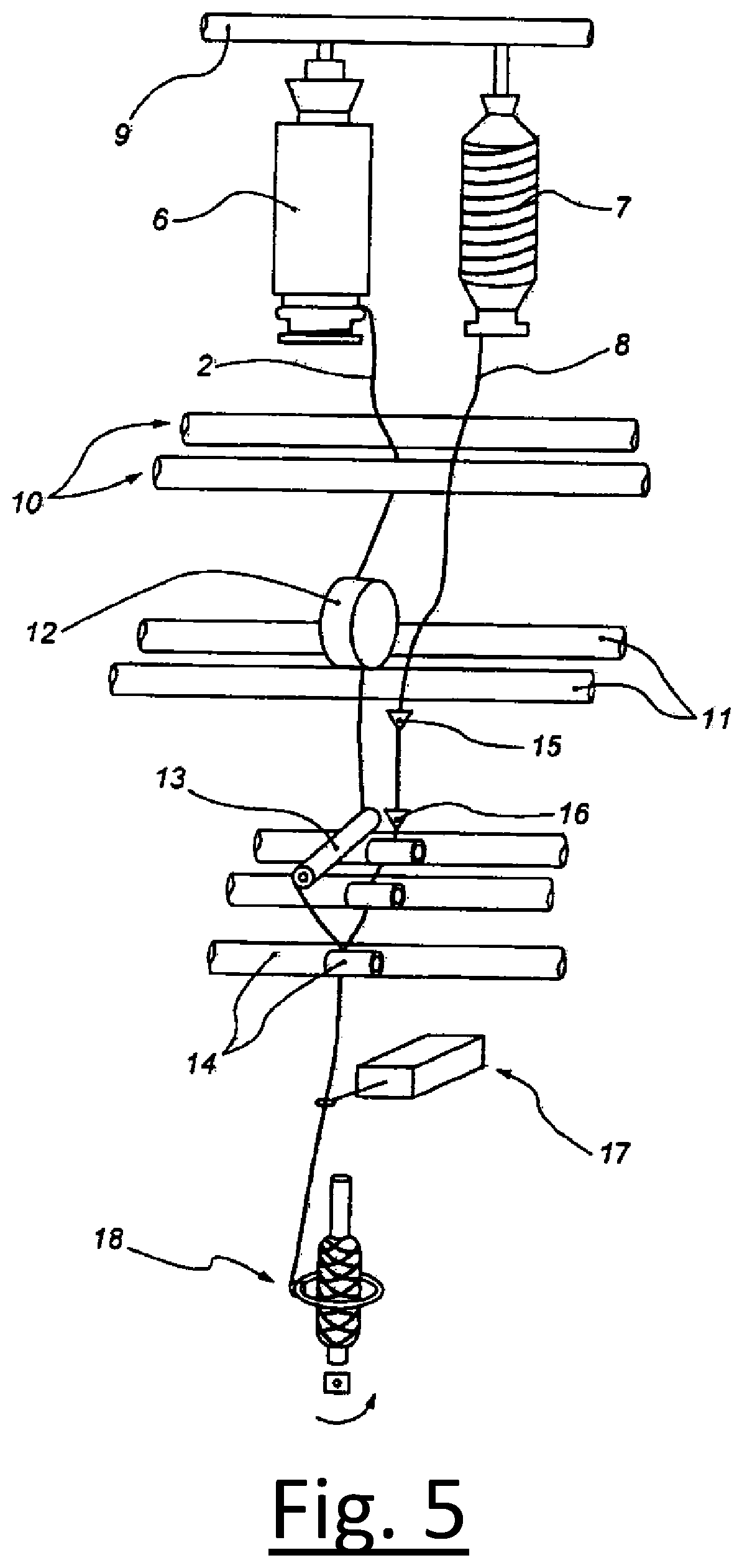 Patent US12134840 Figure 5 – Yarn comprising a core and a sheath