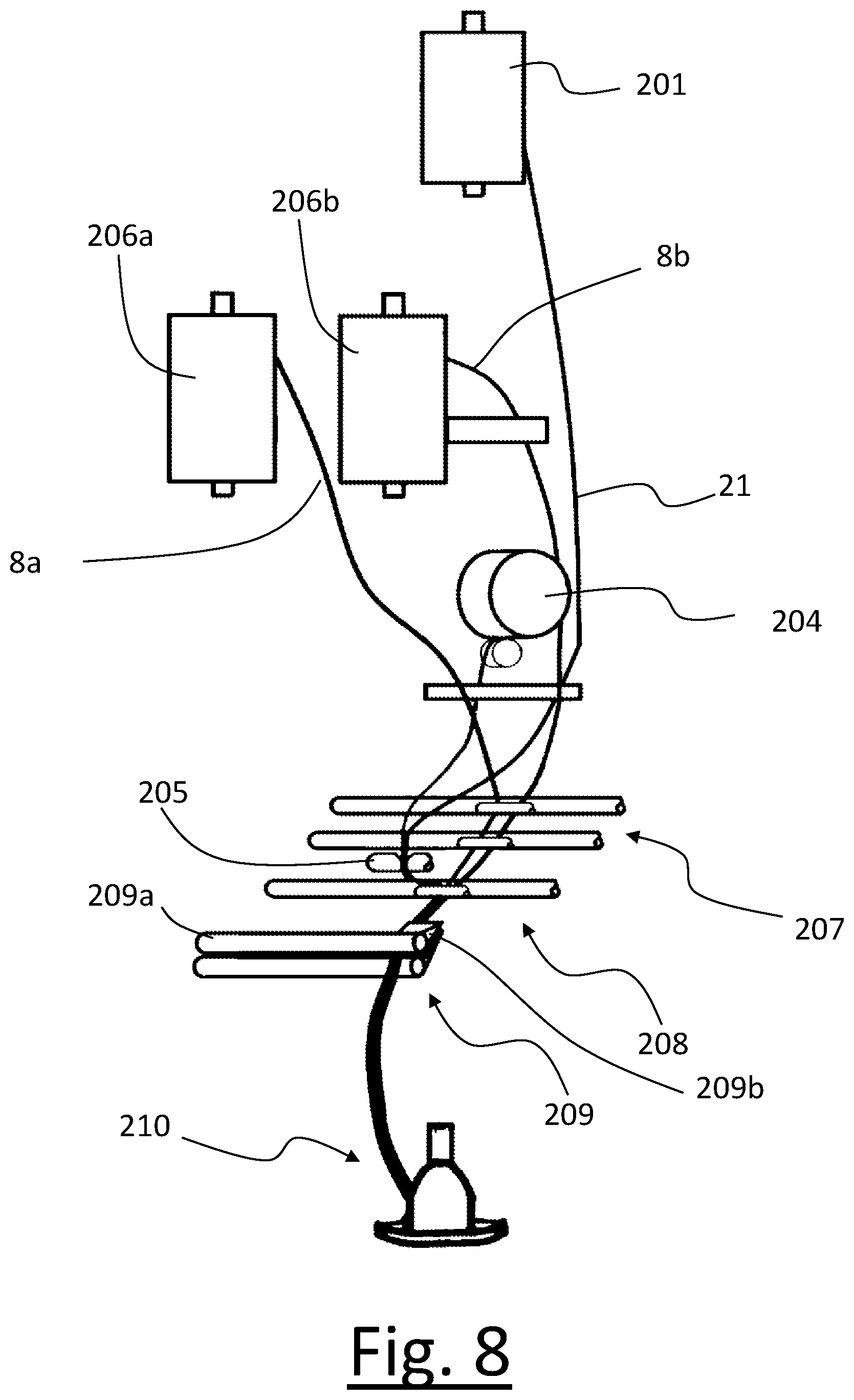 Patent US12134840 Figure 8 – Yarn comprising a core and a sheath
