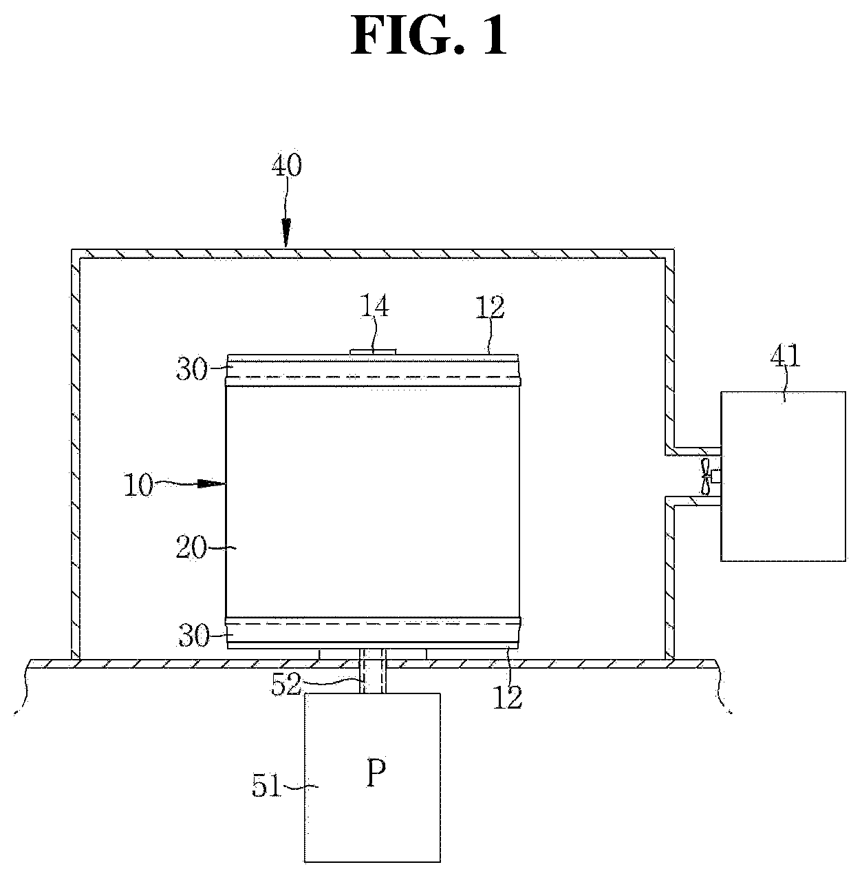 Patent US12134848 Figure 1 – Anhydrous fiber-dyeing apparatus and method using vacuum transfer, and fiber manufactured by dyeing method