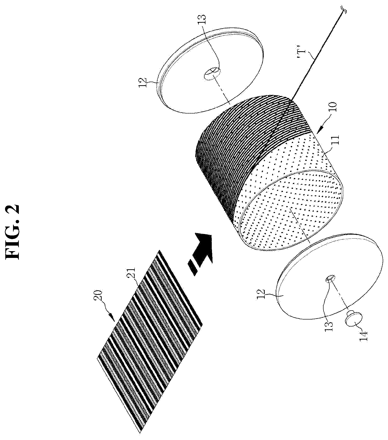 Patent US12134848 Figure 2 – Anhydrous fiber-dyeing apparatus and method using vacuum transfer, and fiber manufactured by dyeing method