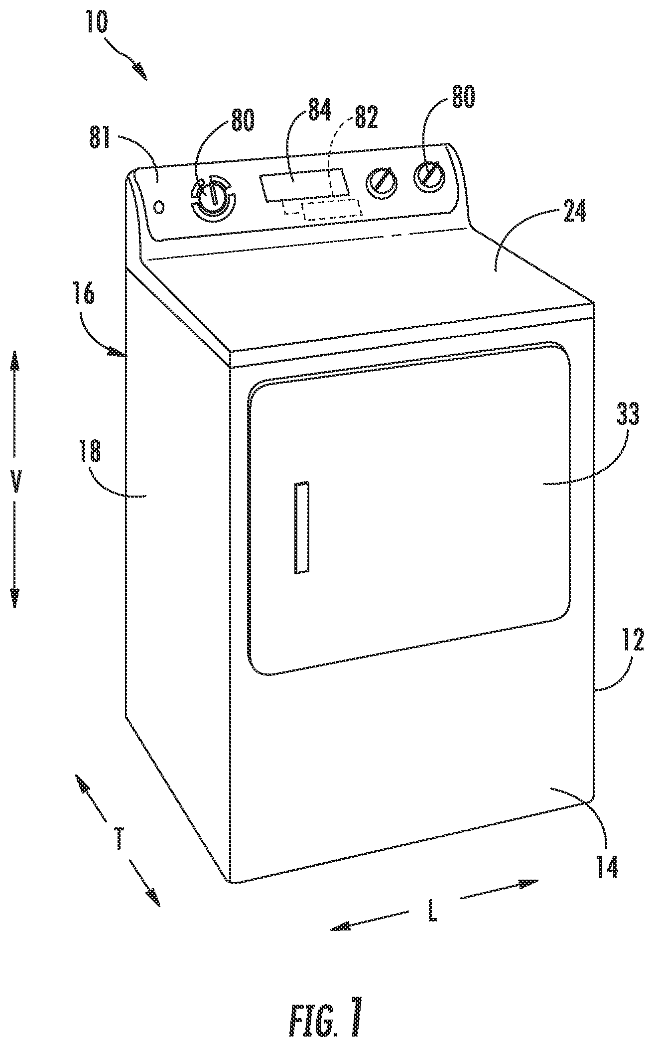 Patent US12134854 Figure 1 – Dryer appliance and methods for detecting vent obstruction