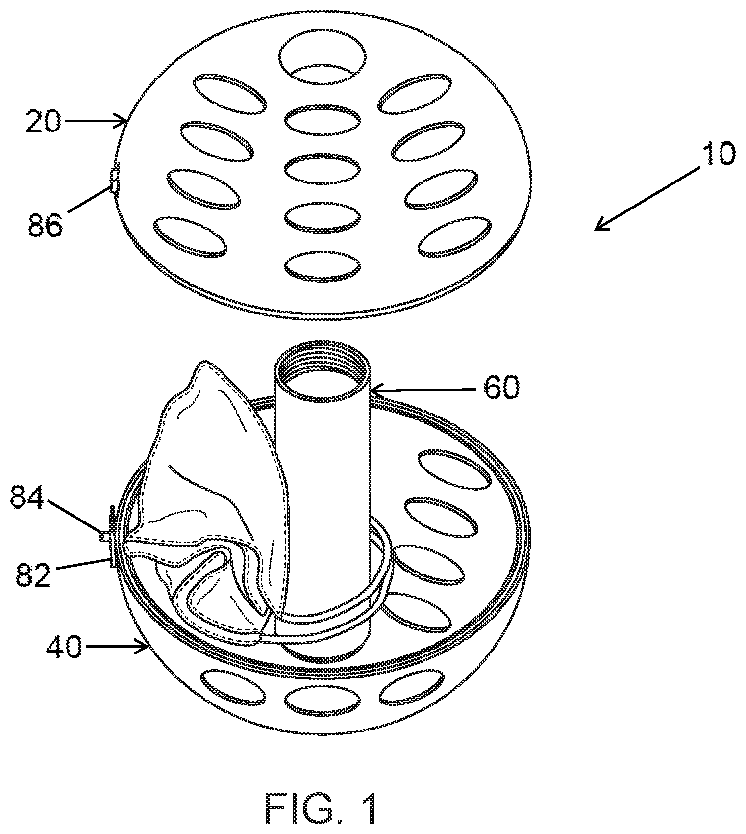 Patent US12134855 Figure 1 – Facemask container for use in washing machines