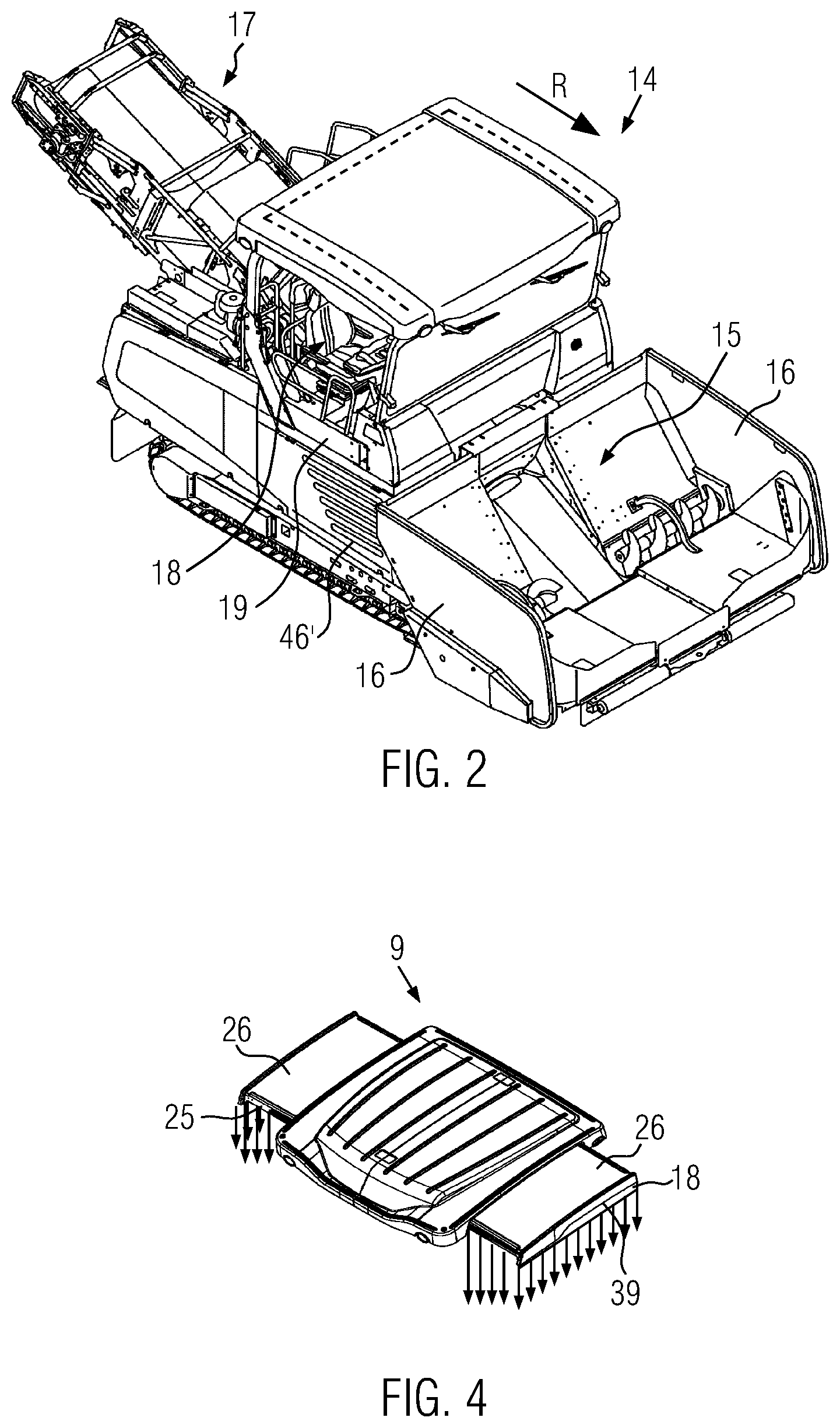 Patent US12134865 Figure 2 – Road construction machine with air barrier device and method