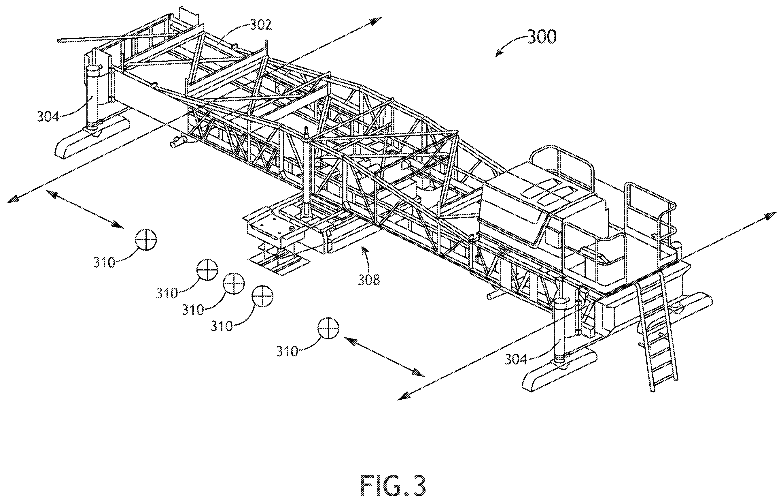 Patent US12134866 Figure 3 – Three-dimensional bridge deck finisher