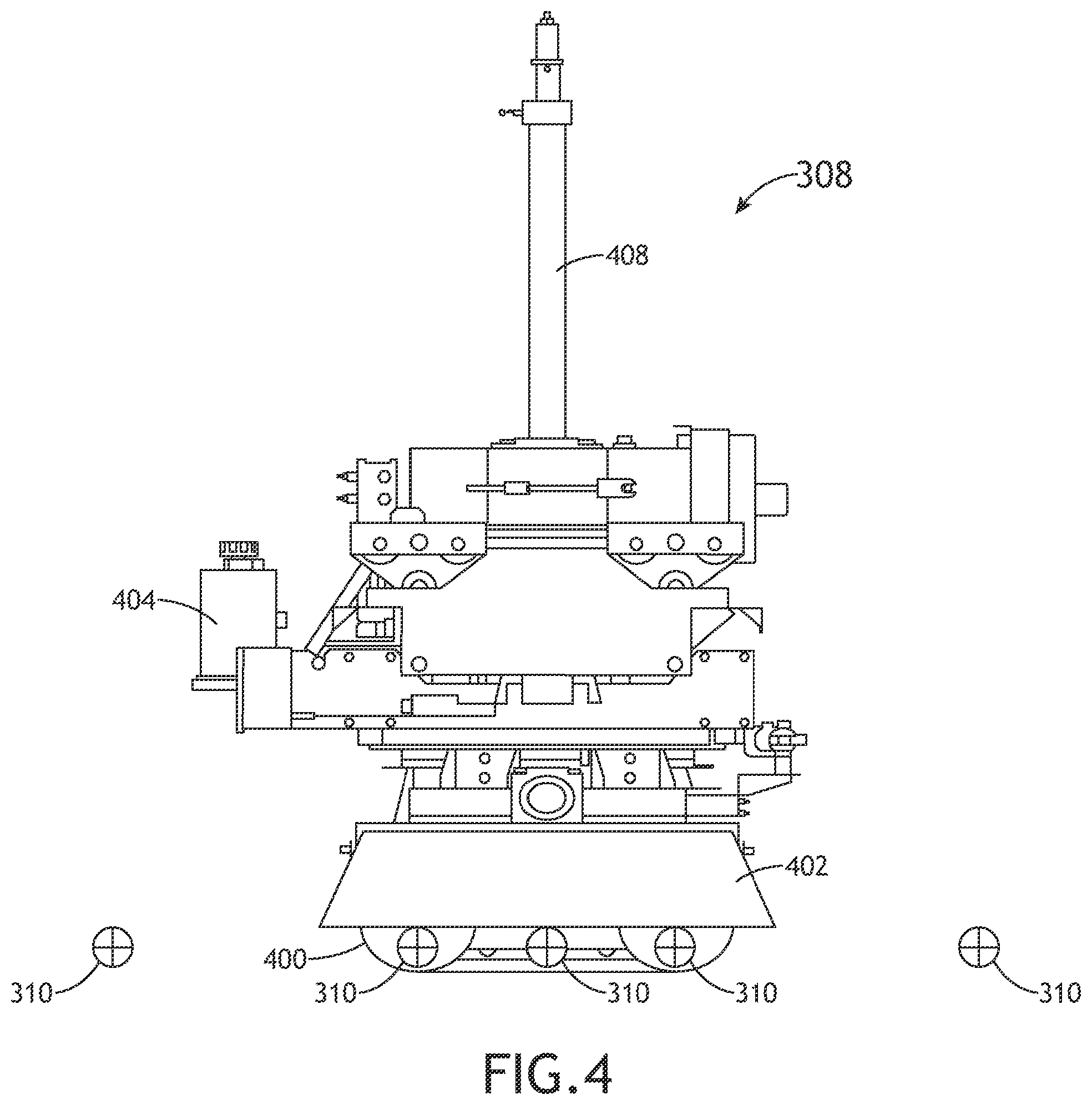 Patent US12134866 Figure 4 – Three-dimensional bridge deck finisher