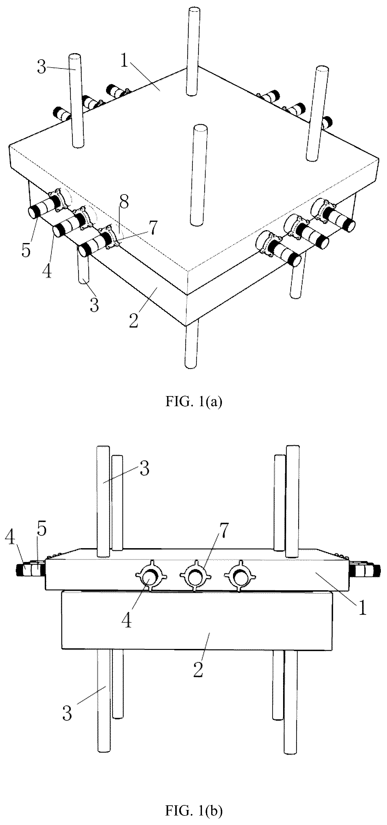 Patent US12134868 Figure 1 – Oil pressure type seismic mitigation and isolation support and use method thereof