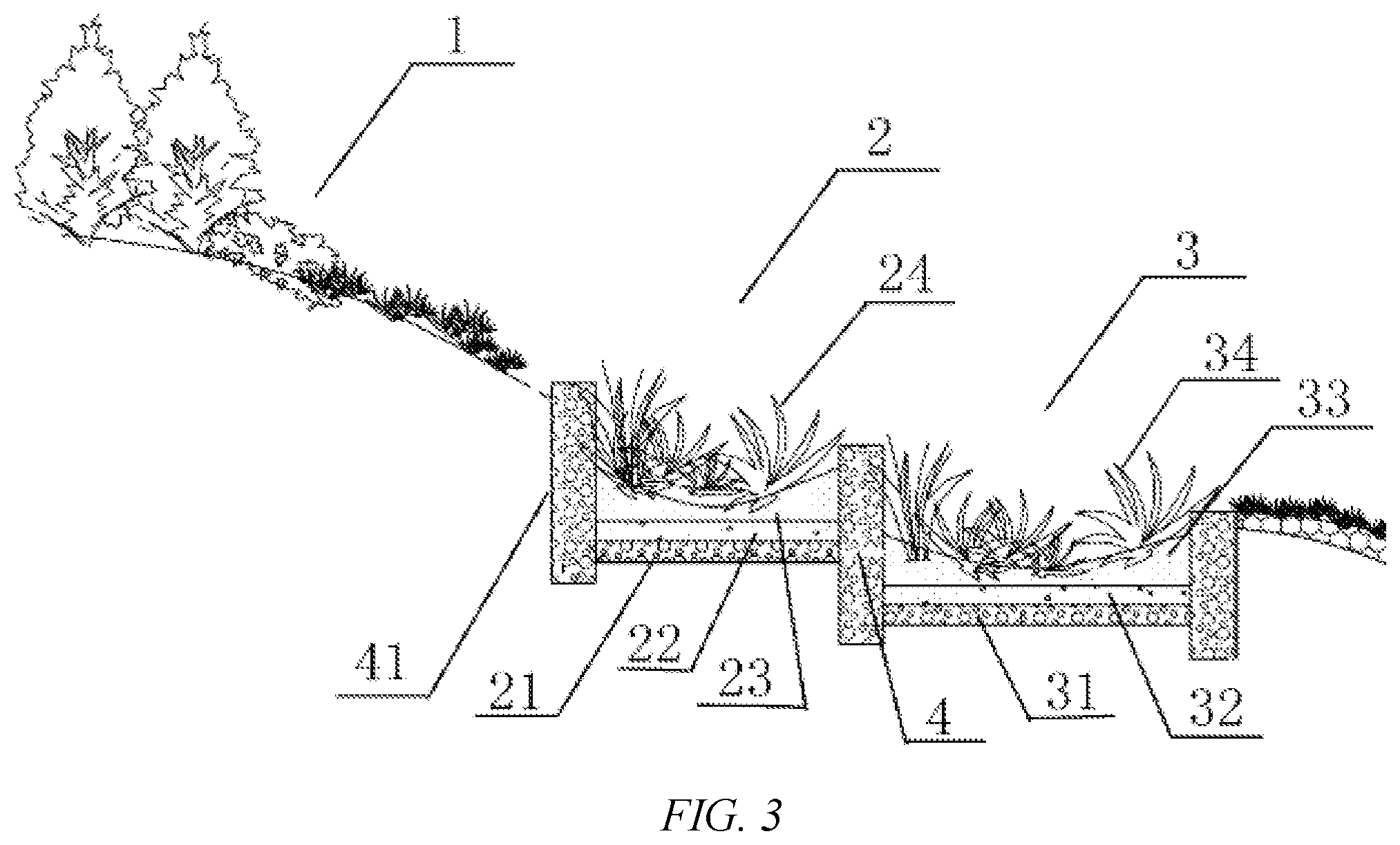 Patent US12134870 Figure 2 – Fluctuation zone state slope protection system that responds to hydrological changes