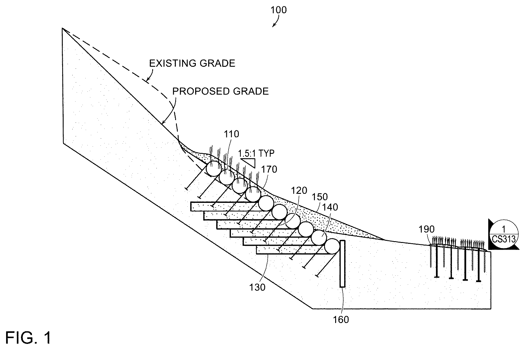Patent US12134871 Figure 1 – Erosion control apparatus