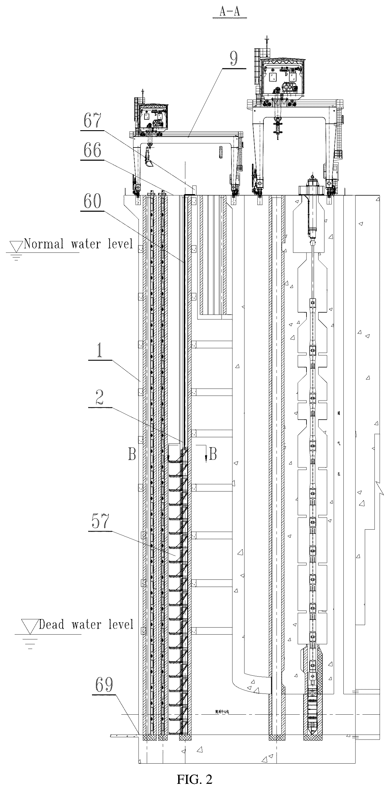 Patent US12134872 Figure 2 – High-efficient swift stepless layering water taking gate device