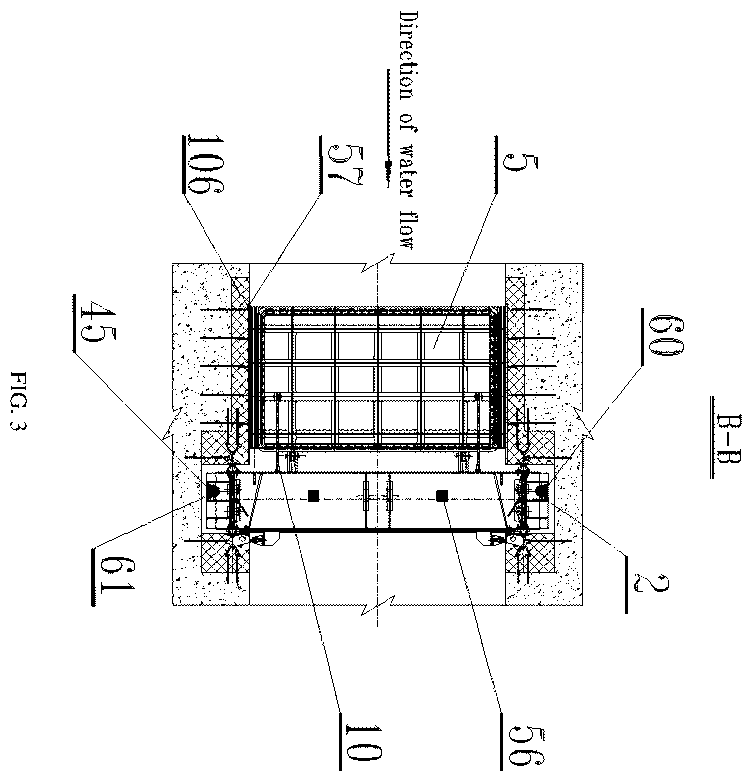 Patent US12134872 Figure 3 – High-efficient swift stepless layering water taking gate device