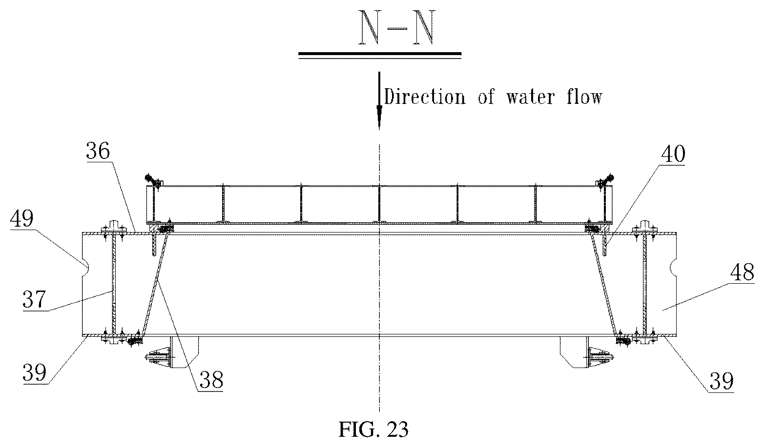 Patent US12134872 Figure 17 – High-efficient swift stepless layering water taking gate device