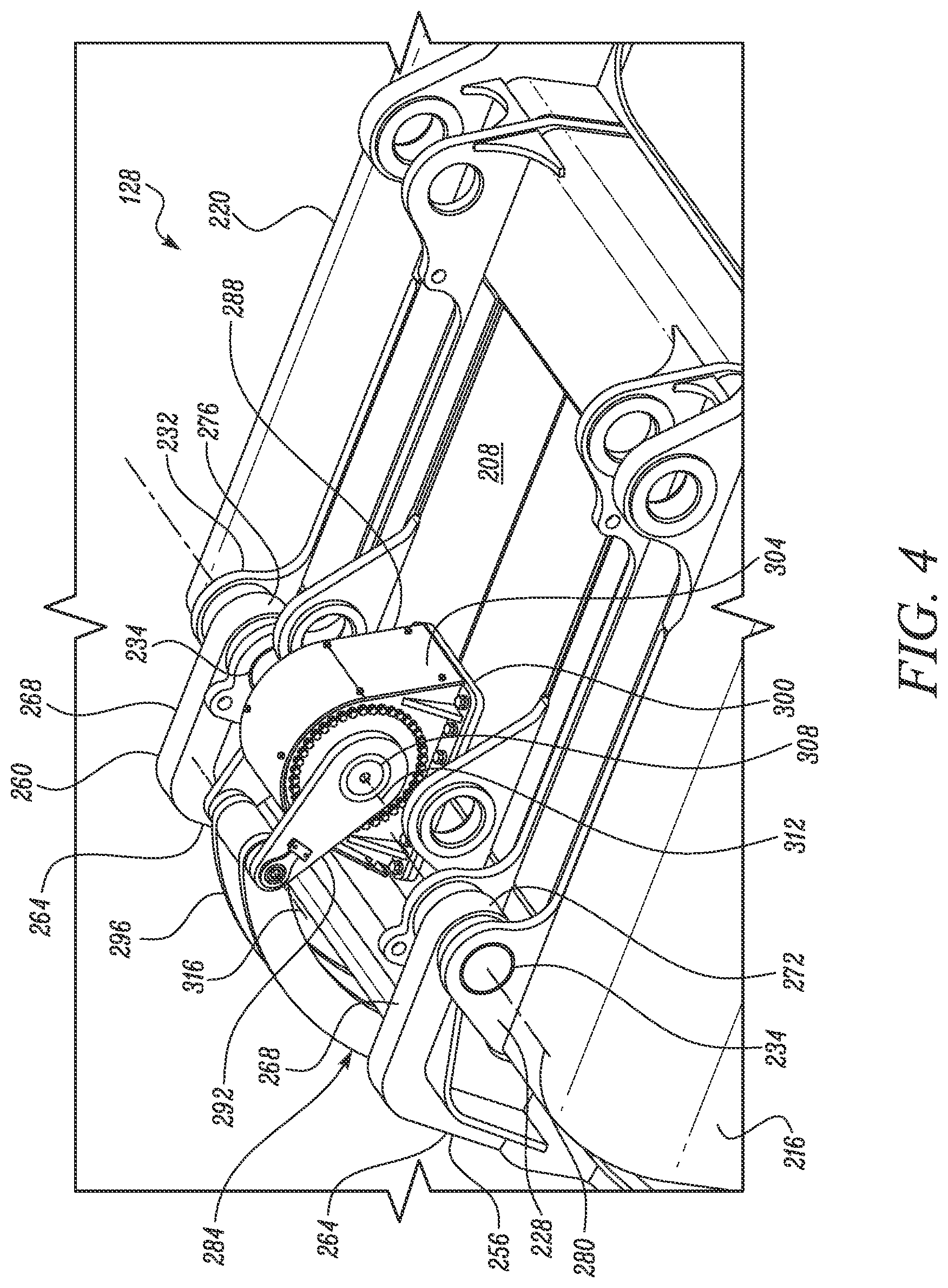 Patent US12134874 Figure 4 – Snubber system for retarding swinging movement of doors of dippers