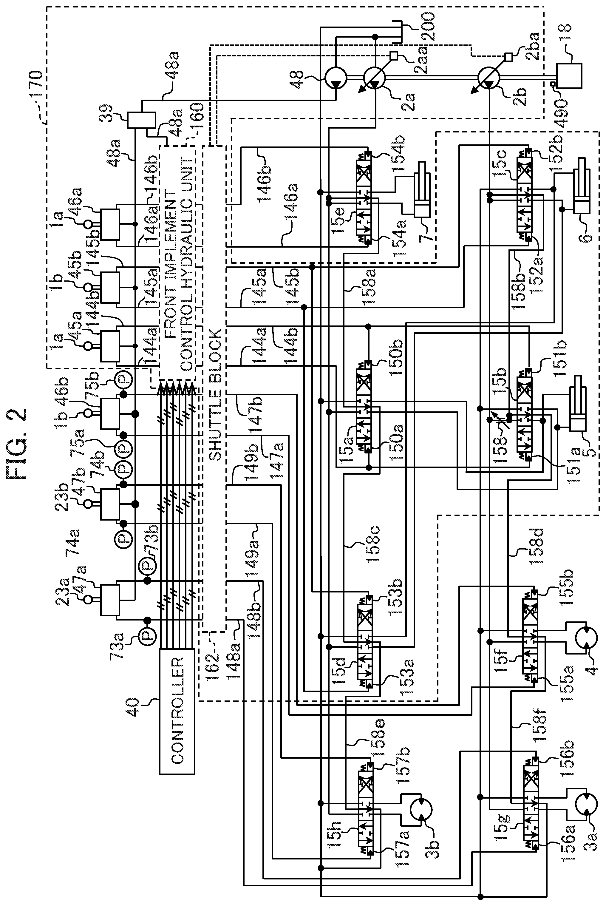 Patent US12134875 Figure 2 – Work machine
