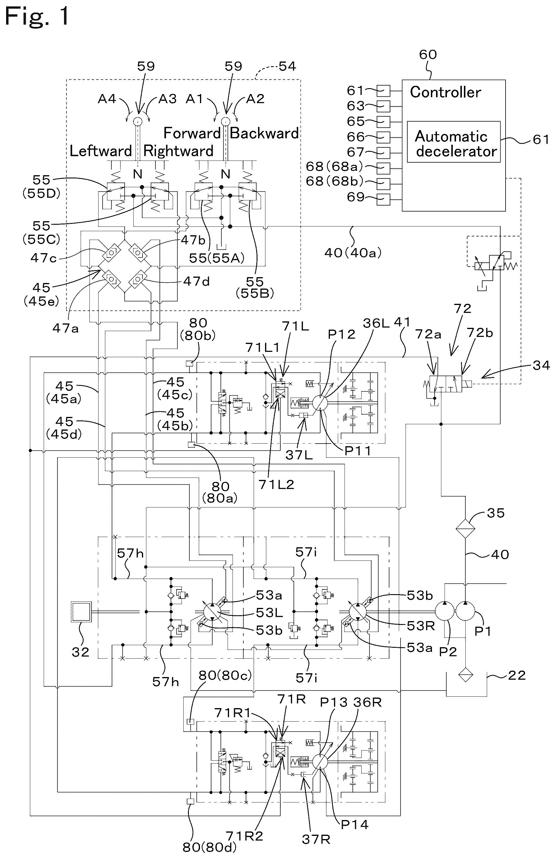 Patent US12134877 — Working machine — Figure 1