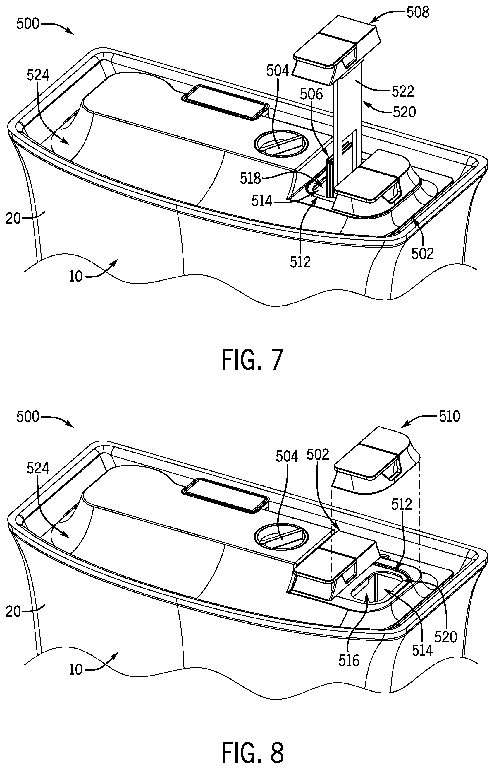 Patent US12134885 Figure 6 – Plumbing fixture with electro-chlorinating device