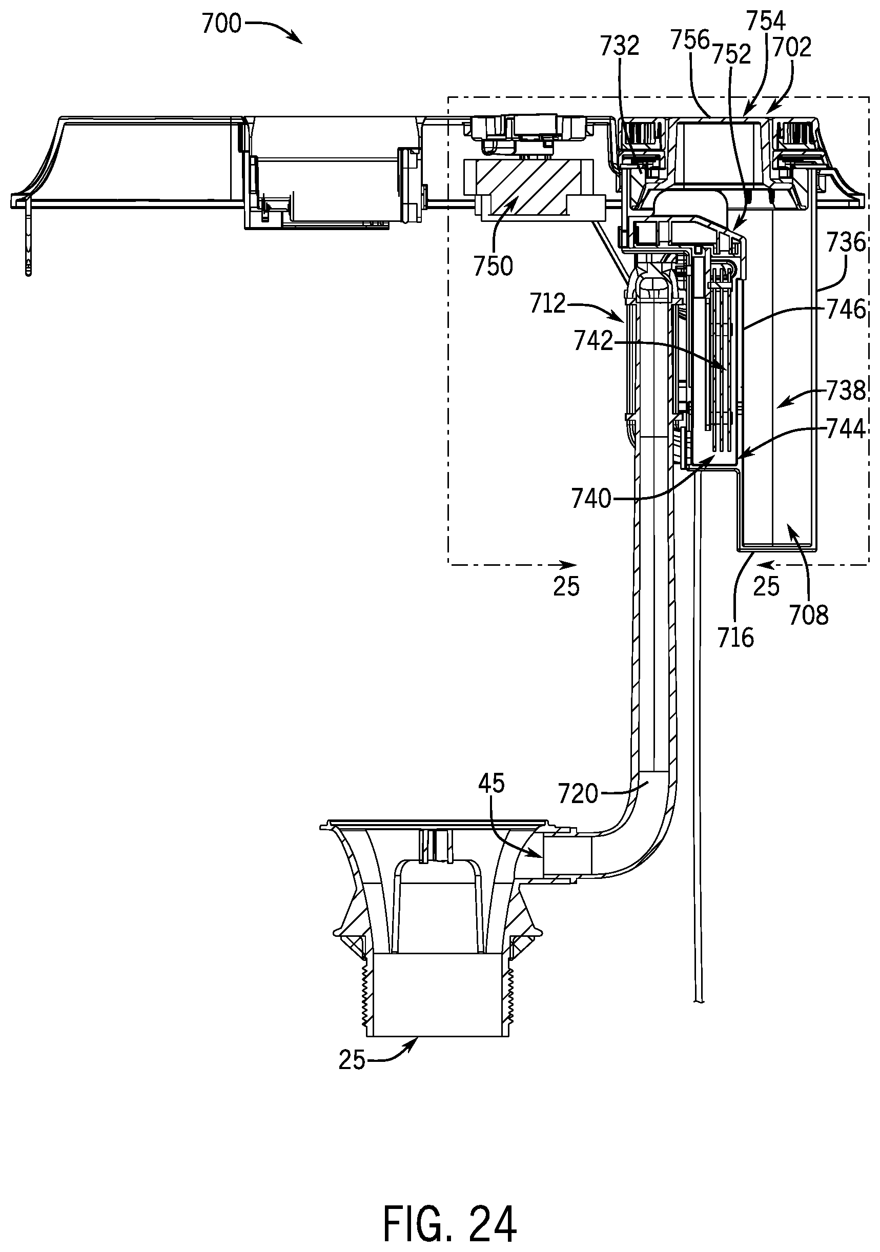 Patent US12134885 Figure 17 – Plumbing fixture with electro-chlorinating device