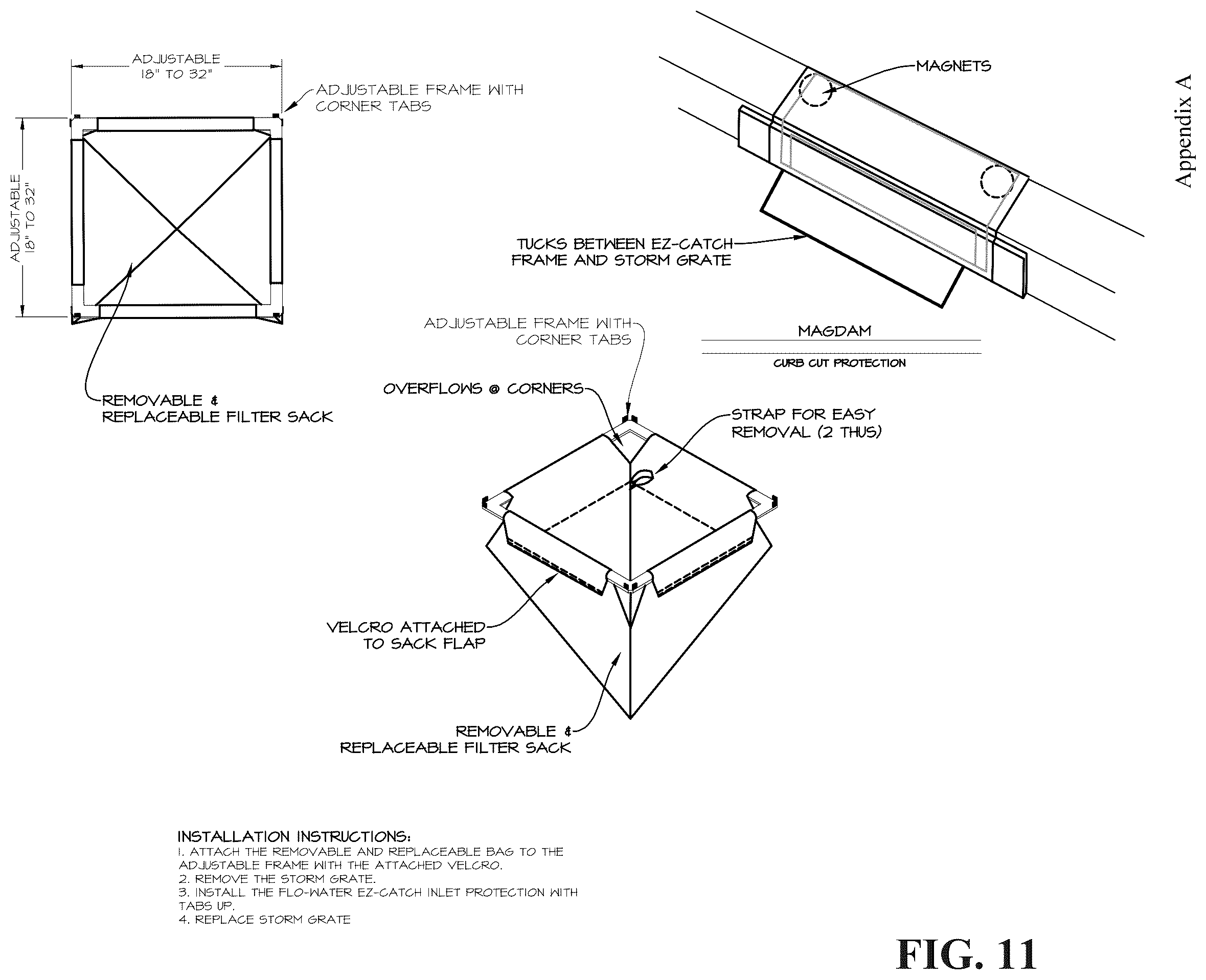 Patent US12134886 Figure 11 – Water inlet protection system
