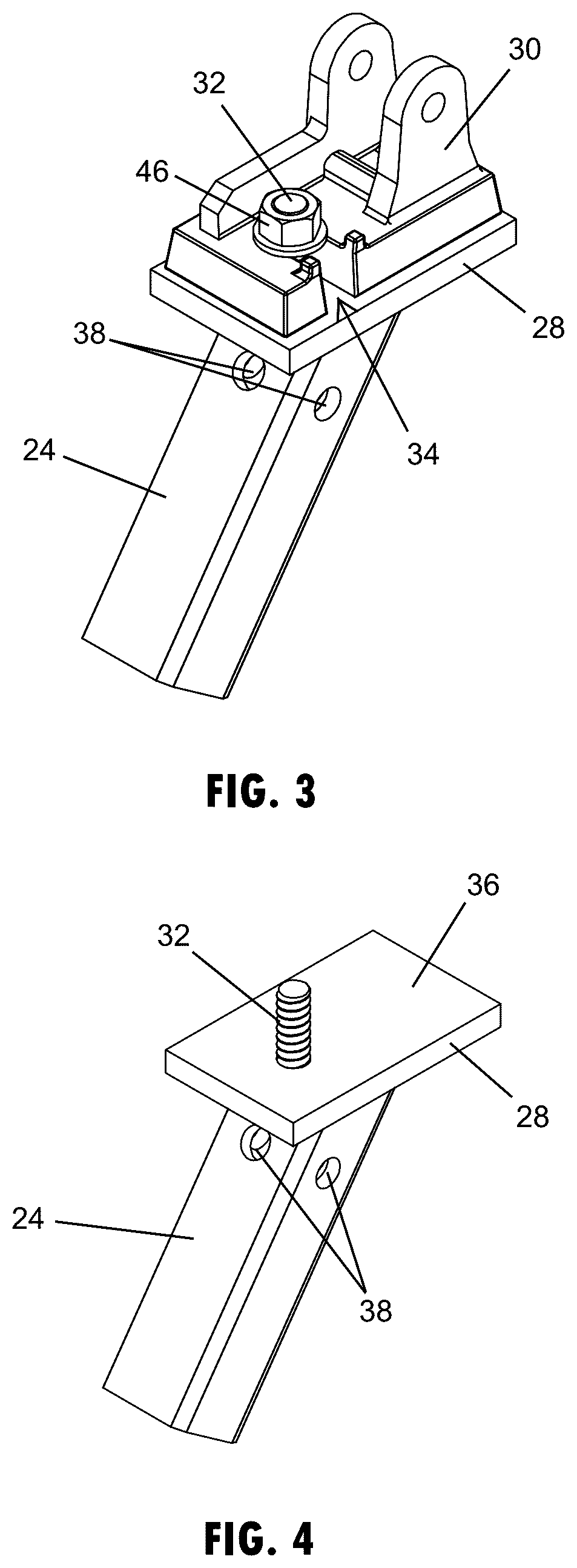Patent US12134887 Figure 3 – Ground anchor bracket with simulated slab support for concrete wall braces