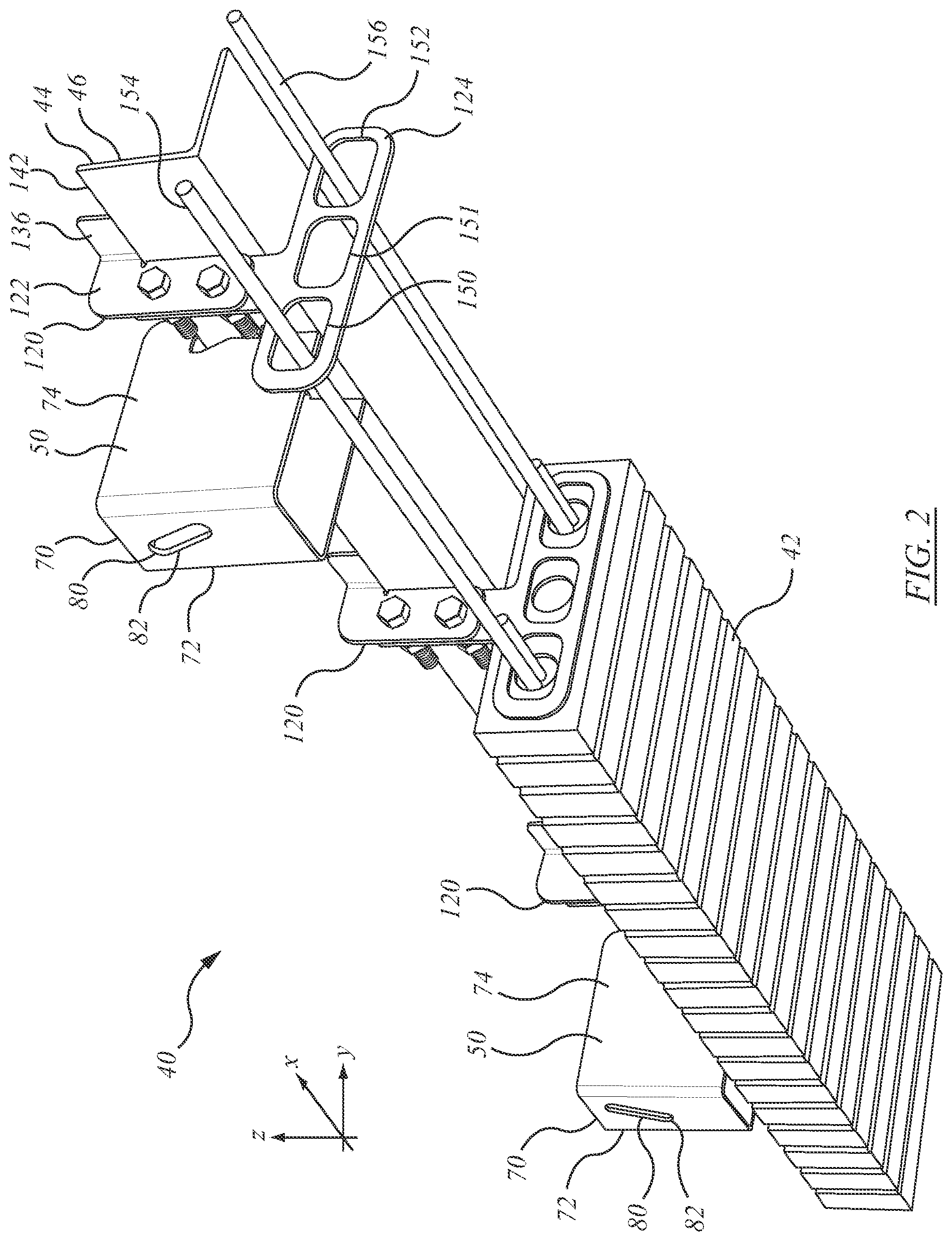 Patent US12134889 Figure 2 – Support bracket hanger assembly and method