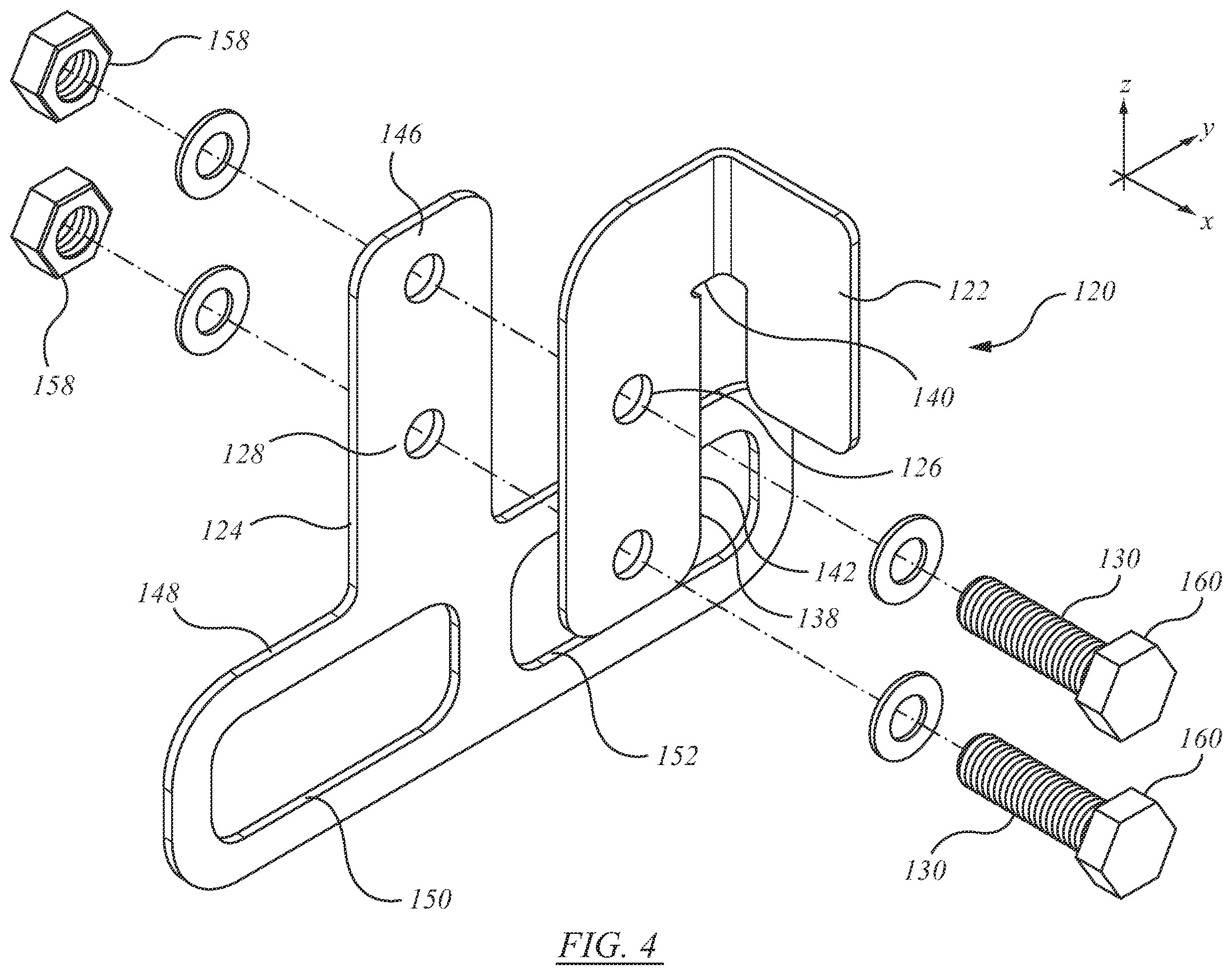 Patent US12134889 Figure 4 – Support bracket hanger assembly and method