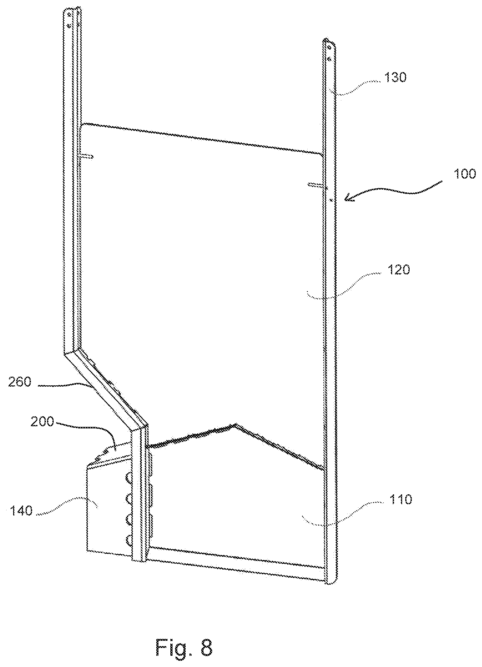 Patent US12134891 Figure 8 – Separation panels in food production
