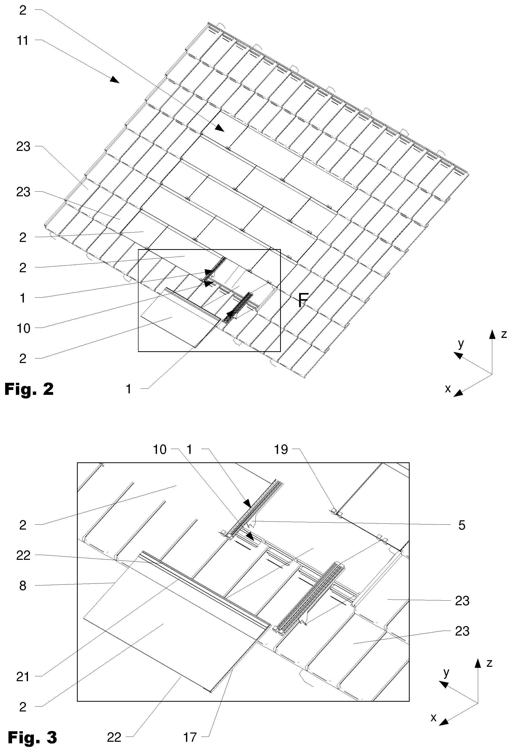 Patent US12134896 Figure 2 – Holding means for a solar roof tile