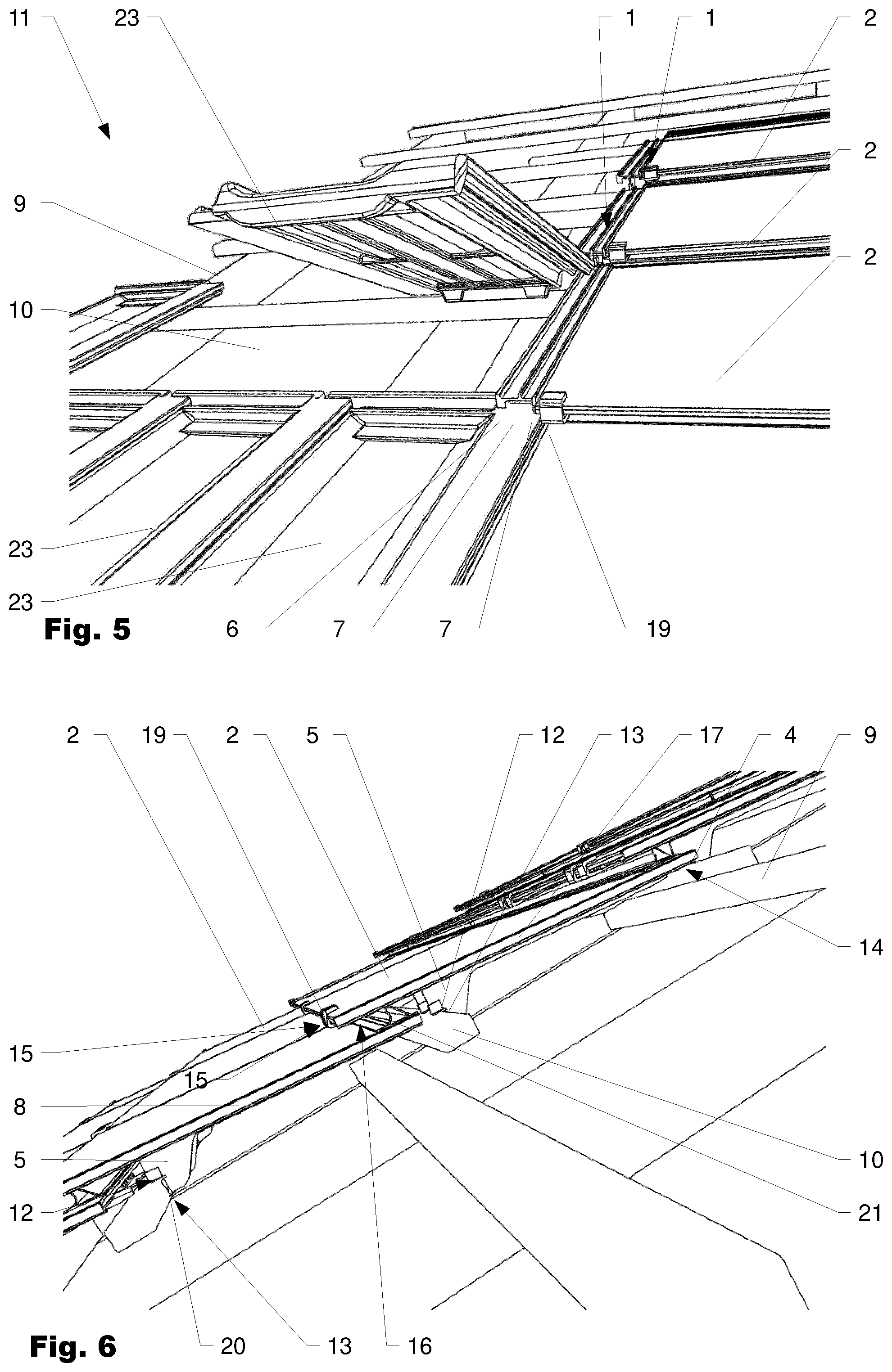 Patent US12134896 Figure 4 – Holding means for a solar roof tile