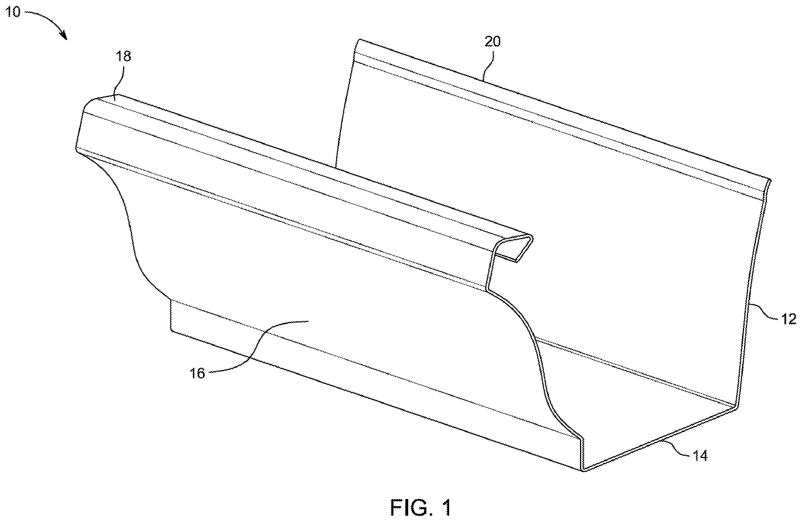 Patent US12134897 Figure 1 – Rear receivers for use with systems and methods for modular platforms for gutter guard systems with interchangeable components