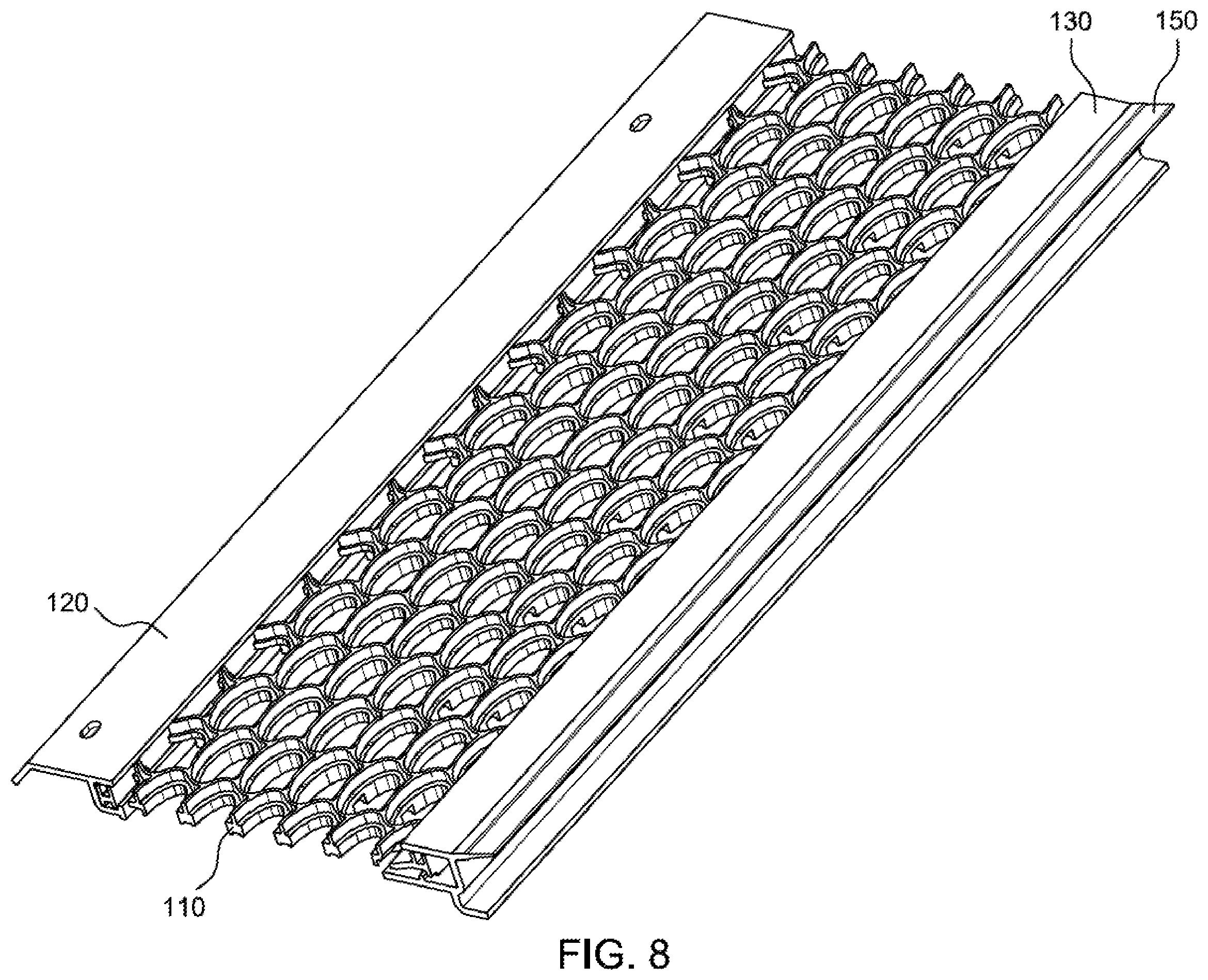 Patent US12134897 Figure 11 – Rear receivers for use with systems and methods for modular platforms for gutter guard systems with interchangeable components
