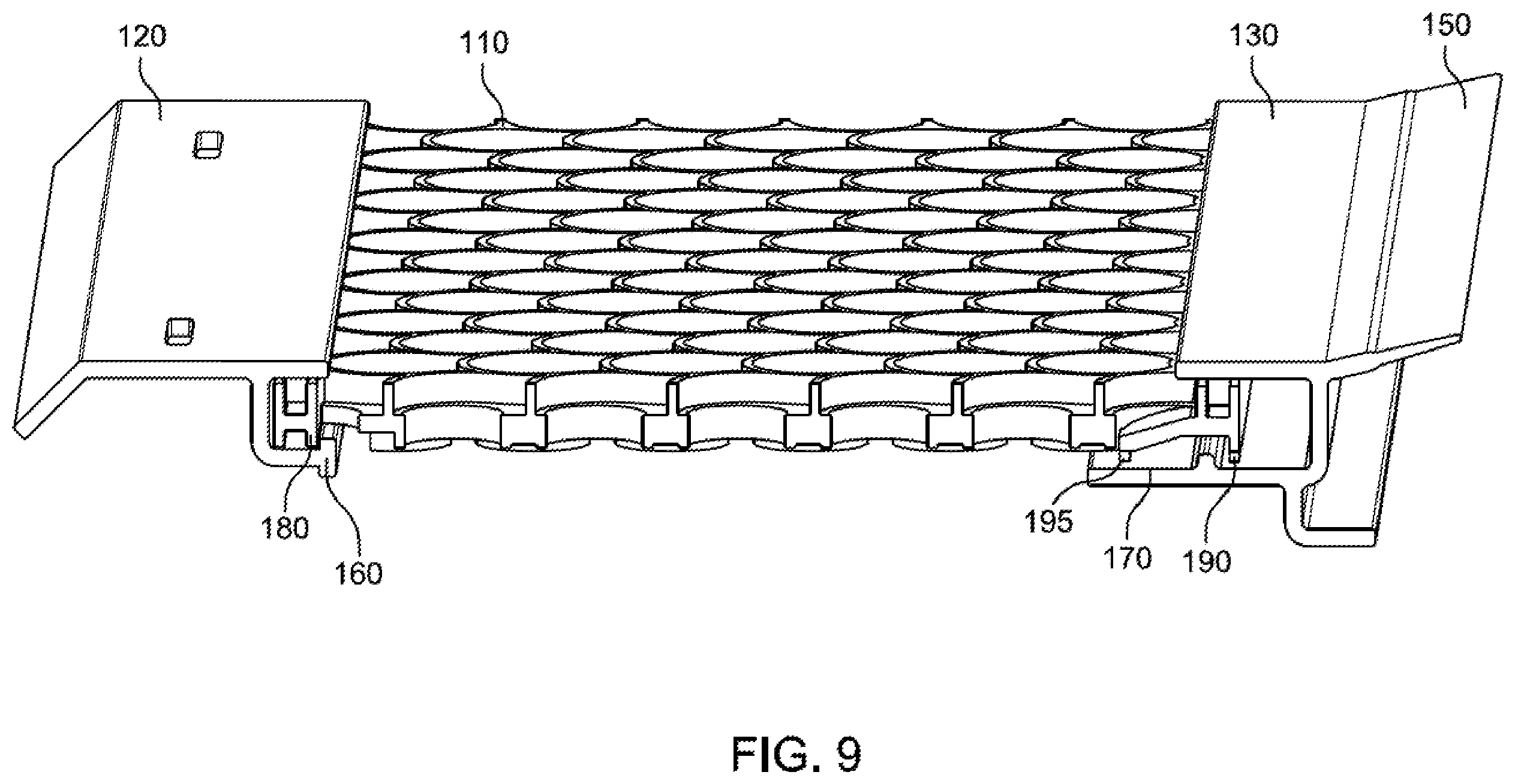 Patent US12134897 Figure 12 – Rear receivers for use with systems and methods for modular platforms for gutter guard systems with interchangeable components