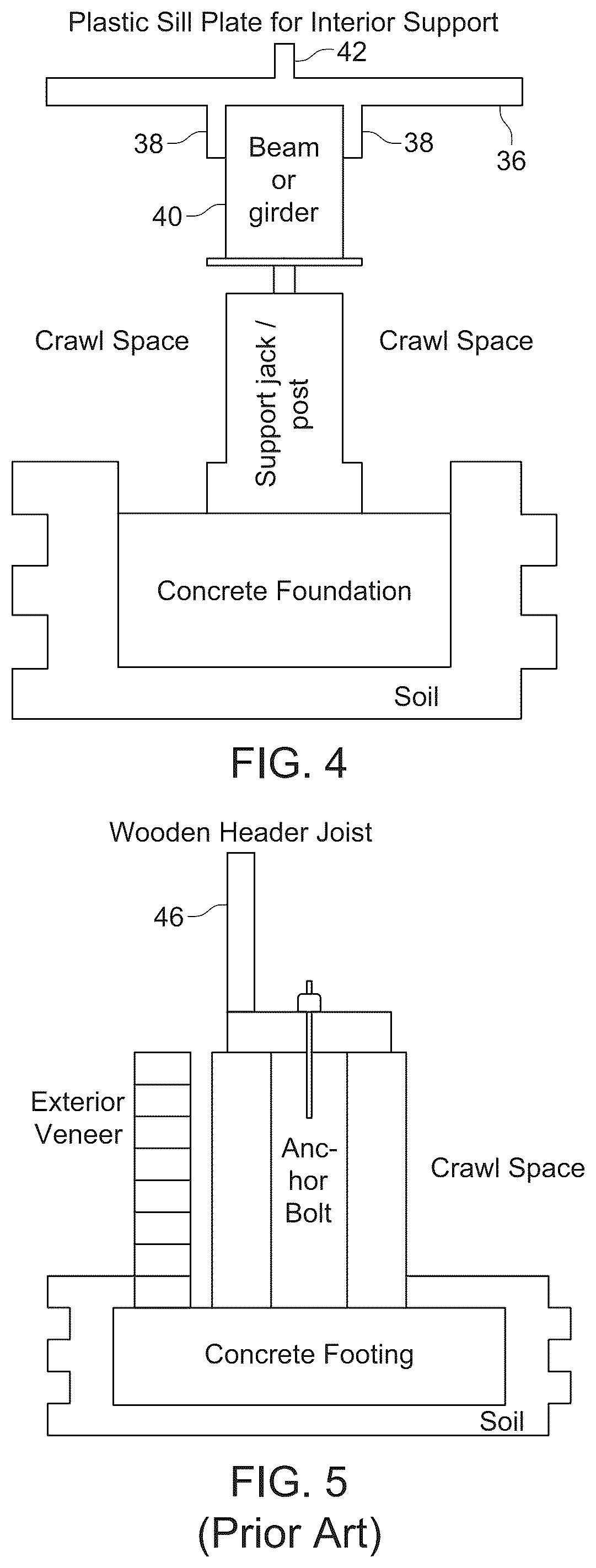 Patent US12134899 Figure 2 – Rigid foam, continuous raised floor structure without wooden supports