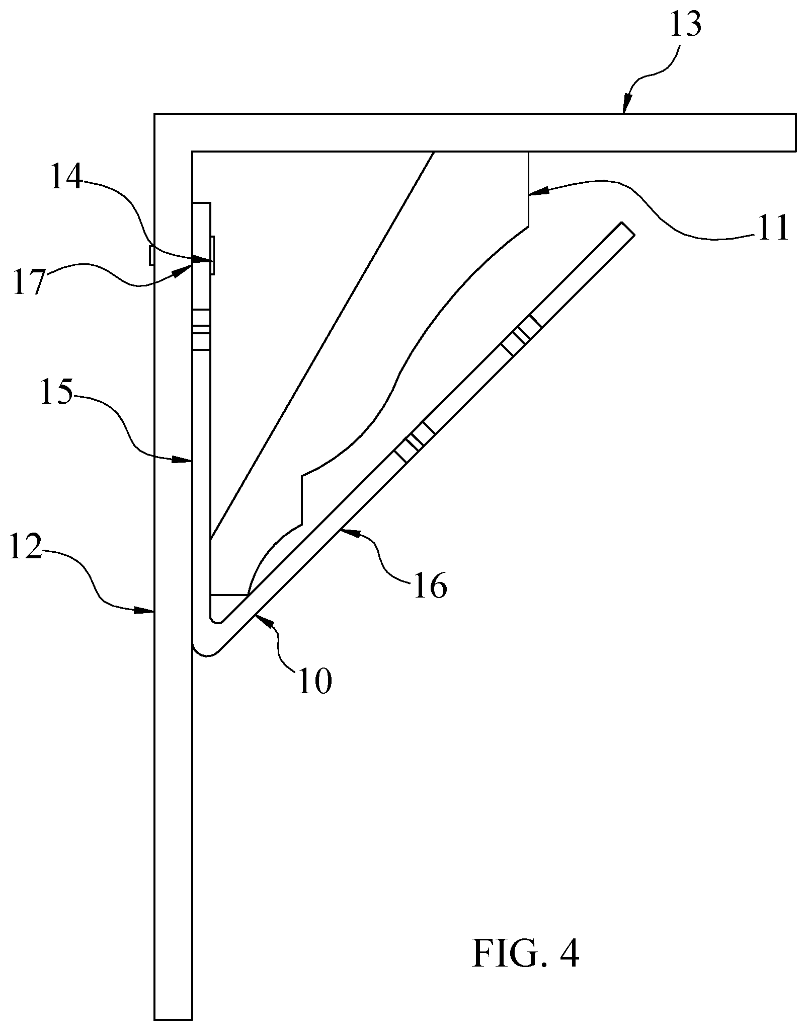 Patent US12134902 Figure 4 – Crown molding support hanger