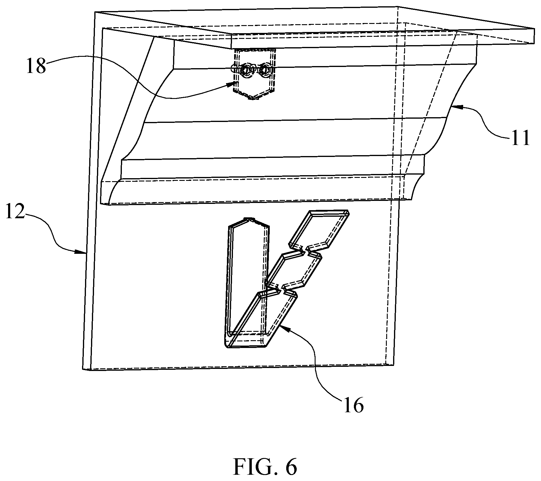 Patent US12134902 Figure 6 – Crown molding support hanger