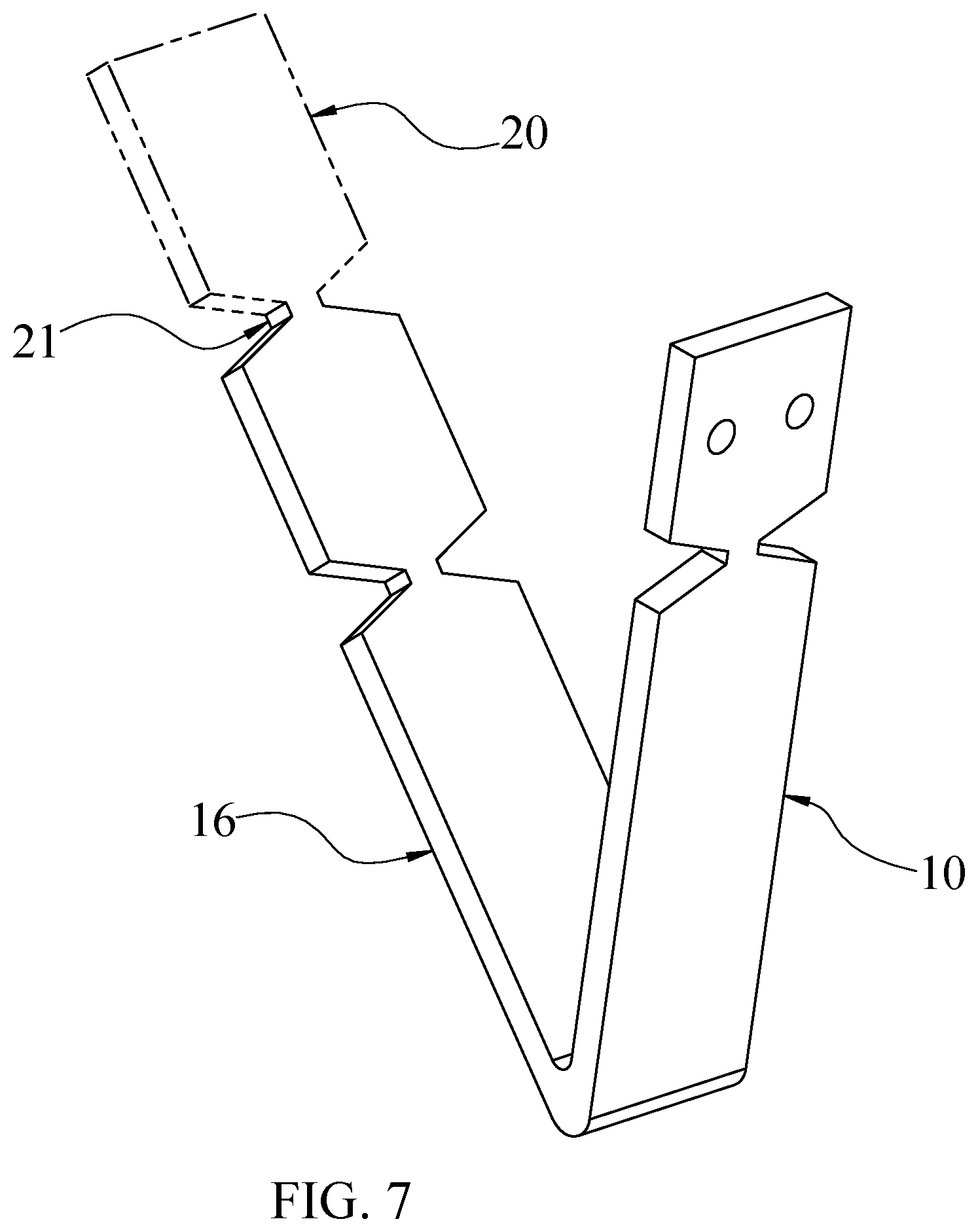 Patent US12134902 Figure 7 – Crown molding support hanger