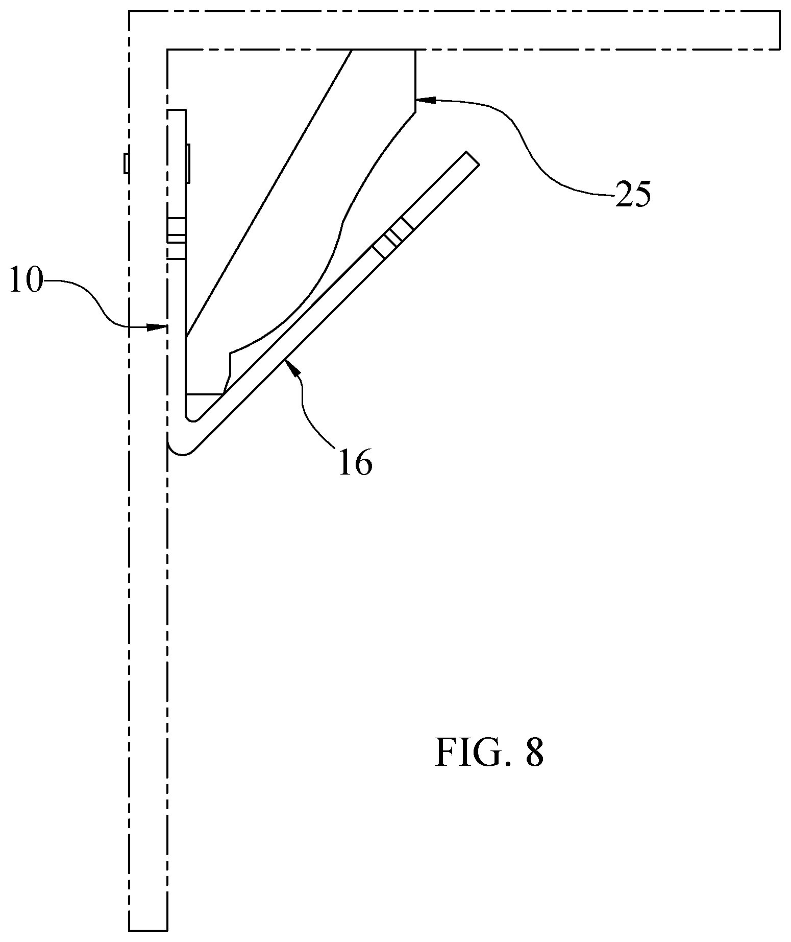 Patent US12134902 Figure 8 – Crown molding support hanger