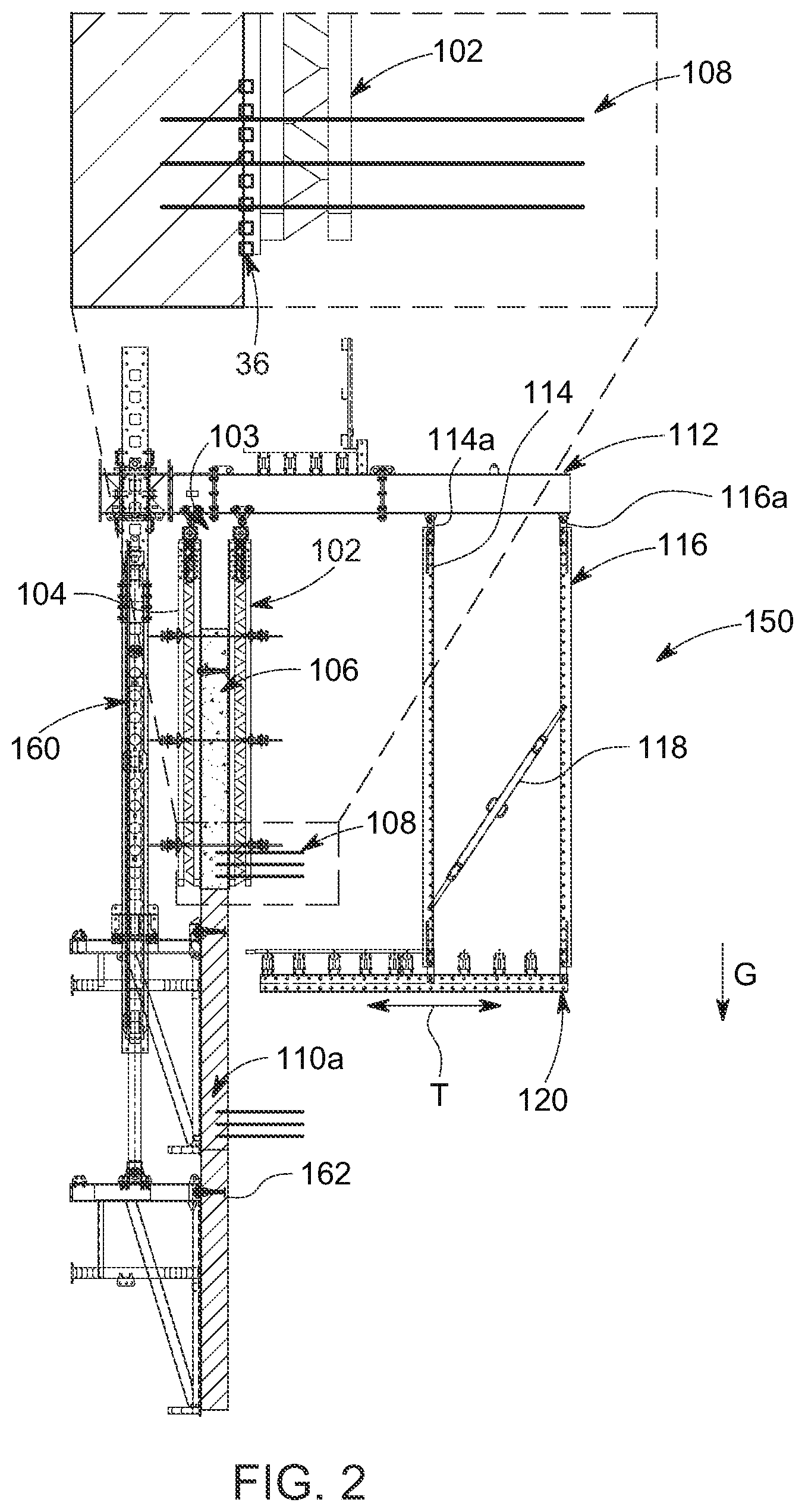 Patent US12134903 Figure 3 – Suspended translating platform